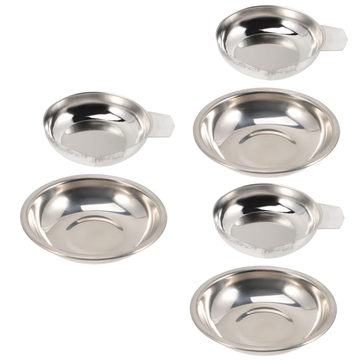 COHEALI 6Pcs Multi-Purpose Stainless Steel Scale Tray for Weighing Powder Jewelry Electronic Scales for Kitchen Jewelry Weighing Tasks