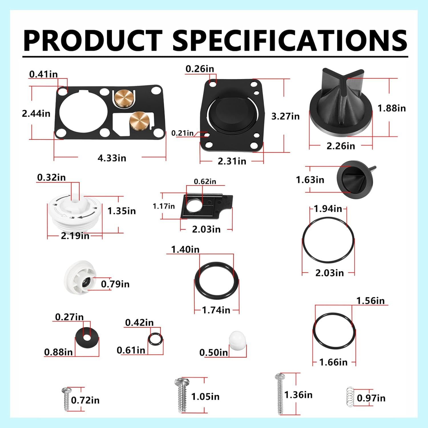 Bonbo 29045-3000 Replacement for Jabsco Twist N Lock Marine Manual Toilet Service Kits for 29090-3000 Compact & 29120-3000 Household Toilet Pump Assemblies 2008 and Up image number 4