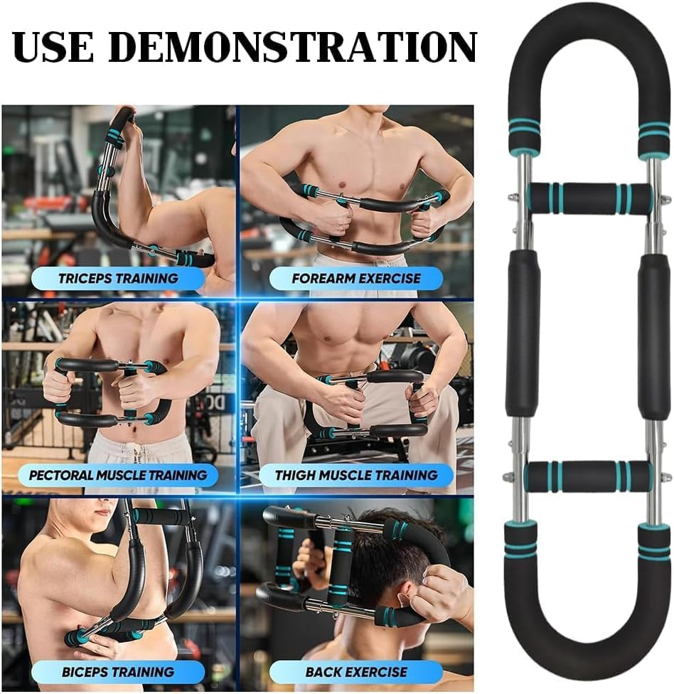 Twister Arm Trainer, Adjustable Spring Fitness Bar, Chest Exercise Equipment, Forearm Triceps Chest Enhancement Exerciser, Portable Home Fitness Equipment (U60-100 Lbs Set)