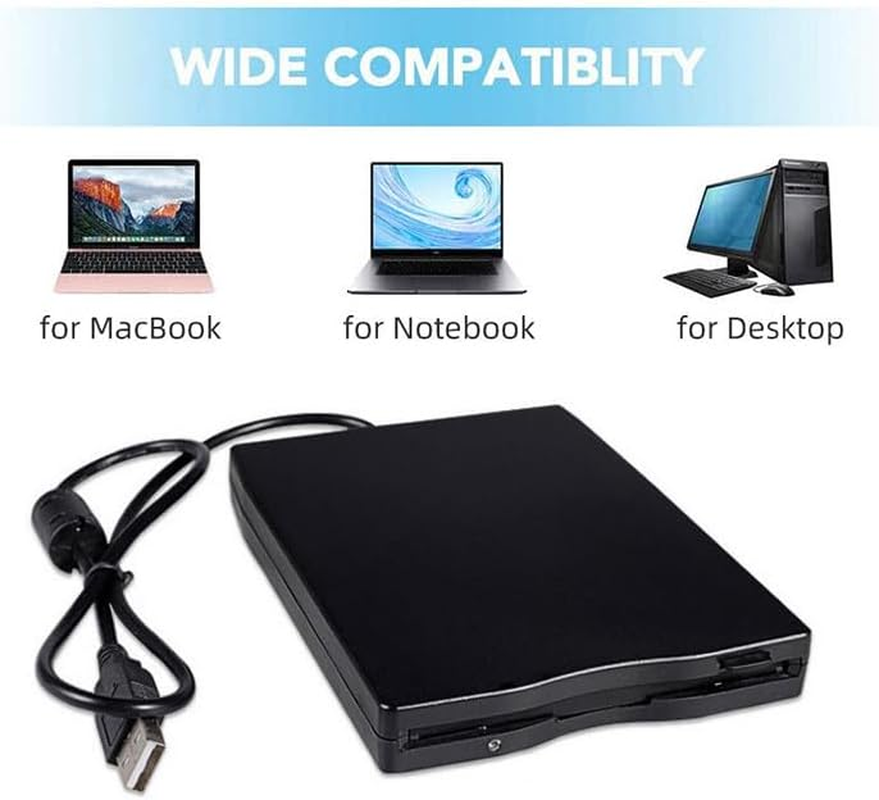 AIMALL 3.5" External USB Floppy Disk Drive 1.44MB - Portable FDD for Laptops, Pcs - Compatible with Windows & Mac OS - High-Speed Data Transfer image number 1