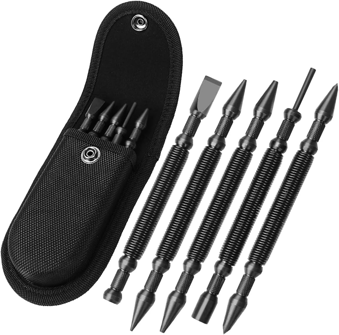 TYRWEEY 5-Piece Nail Setter Dual Head Nail Set & Dual Head Center Punch & Hinge Pin Remover Punch Set, Spring Loaded Center Hole Punch, Nail Setter Features 1/8-In, 3/32-In, 3/16-In, 1/16-In, 1/32-In - 1Pc 1/8  3/16 Center Punch image number 5