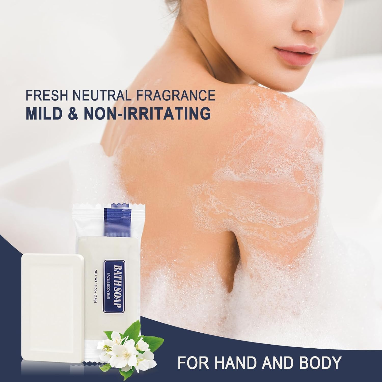 Slequipo Bulk Bar Soap, 100 Pack Mini Soap Bars Bulk Individually Wrapped, 0.5 Oz Travel Soap Small Hotel Soaps Travel Size Toiletries for Hotel Bathroom image number 2