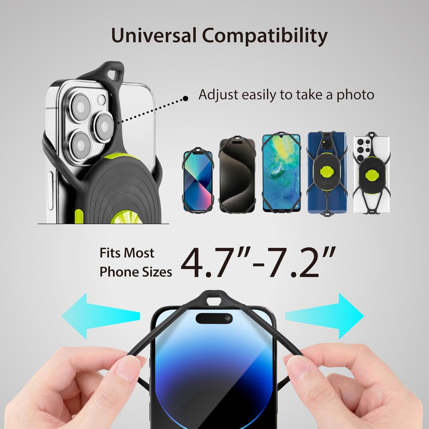 BONE Bike Tie Connect Kit 2 Magnetic, 360 Degree Rotatable Quick Release Universal Phone Holder for Handlebar Stem Mount, Garmin Cycling Computer with Shock-Absorption Fits 4.7-7.2 Inch Iphone Samsung image number 4