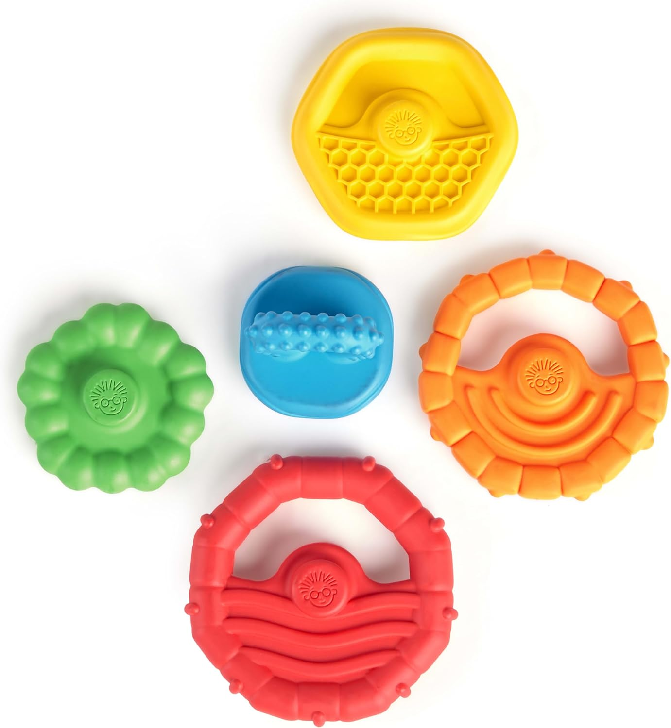 Baby Einstein Stack & Teethe Multi-Textured Easy-To-Grasp 5-Piece Teether Toy Set, Ages 3 Months + image number 4