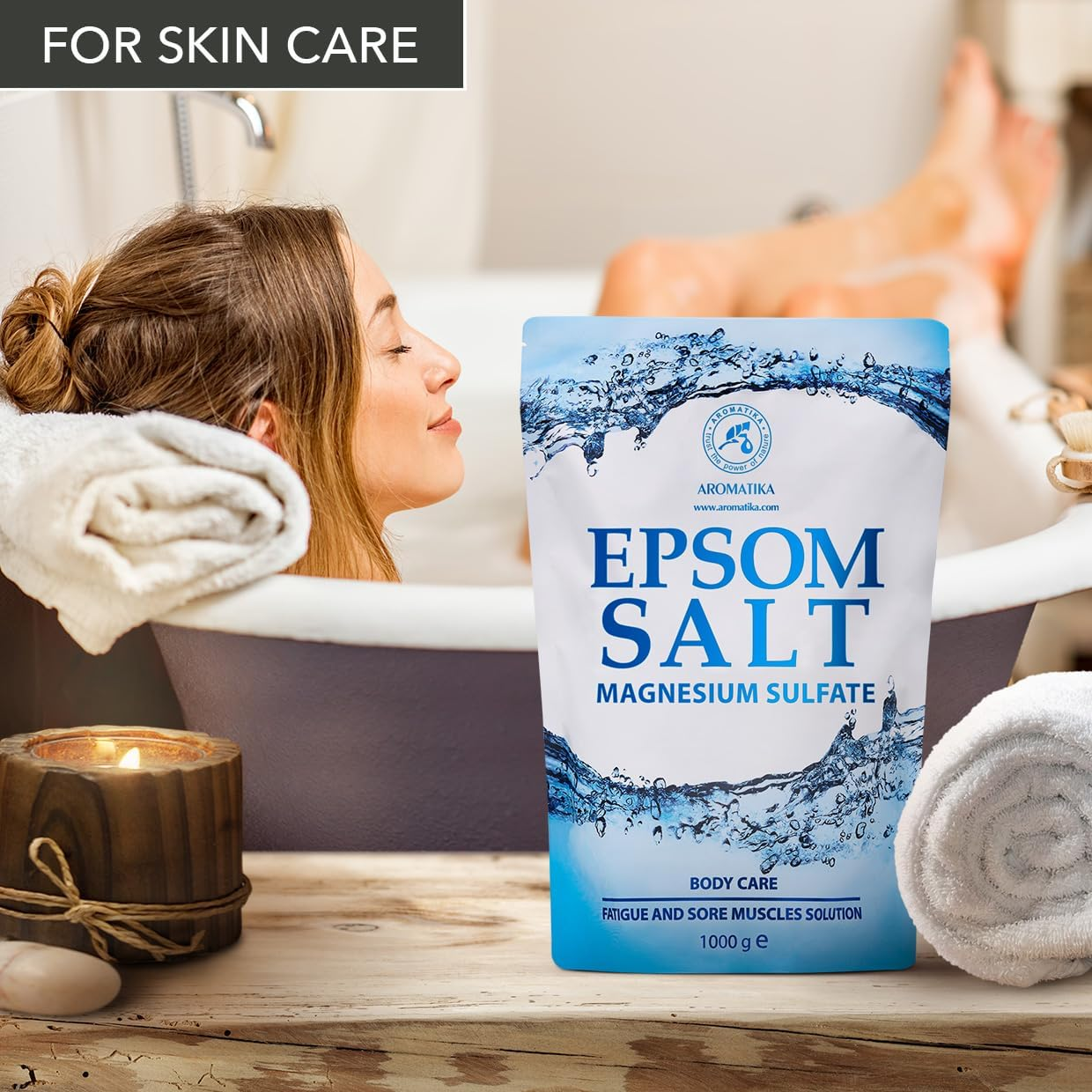 Epsom Salt Bath 1Kg - English Sea Salts for Soak - Relaxing - Good Sleep - Concentrated Magnesium Sulphate - Pure Epsom Salt - Muscle Relaxation and Skin Care image number 5