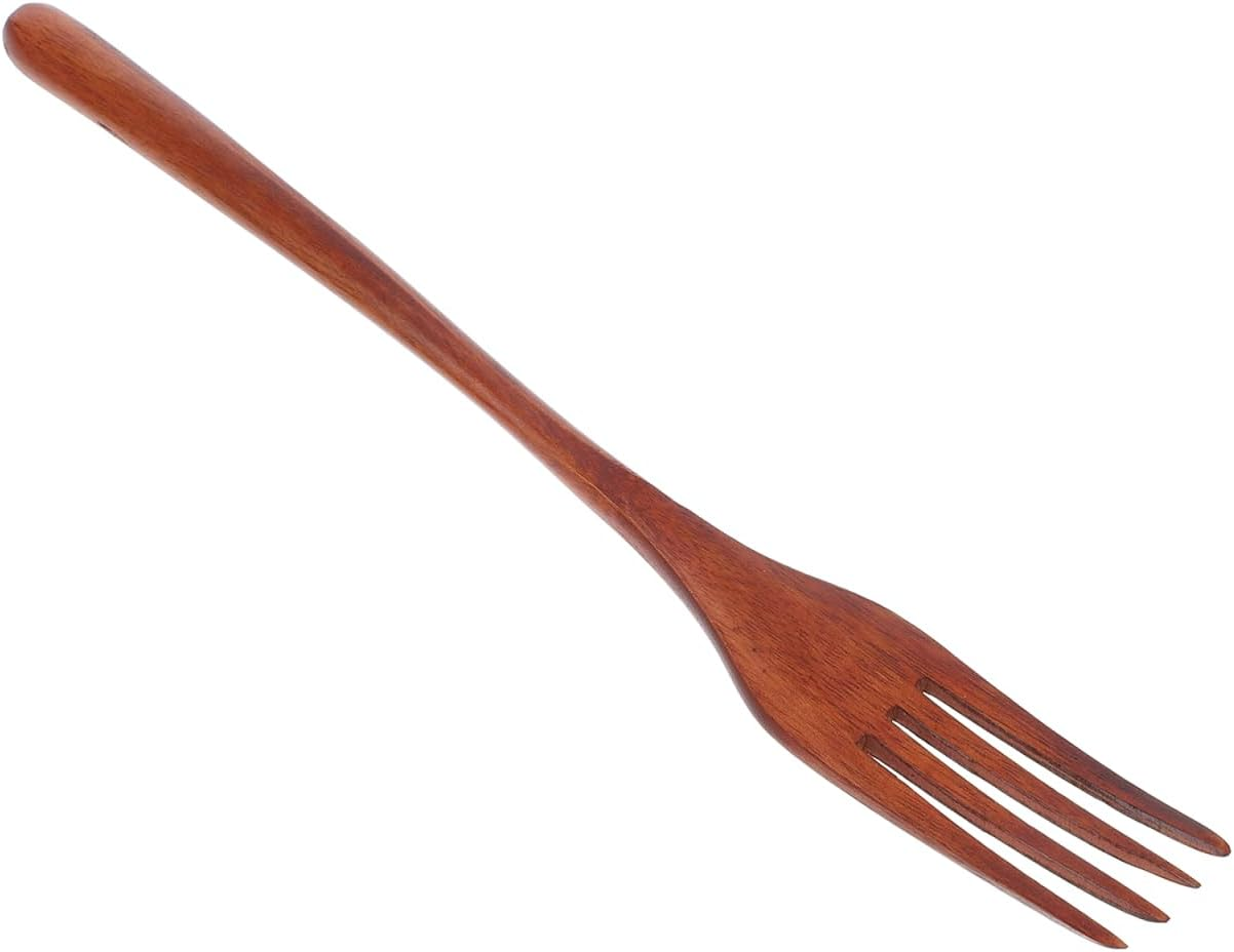 Wooden Fork Long Handle Kitchen Utensil Ergonomic Mixing Tool for Salad Cooking Lightweight Wooden Kitchenware for Home Restaurant image number 4