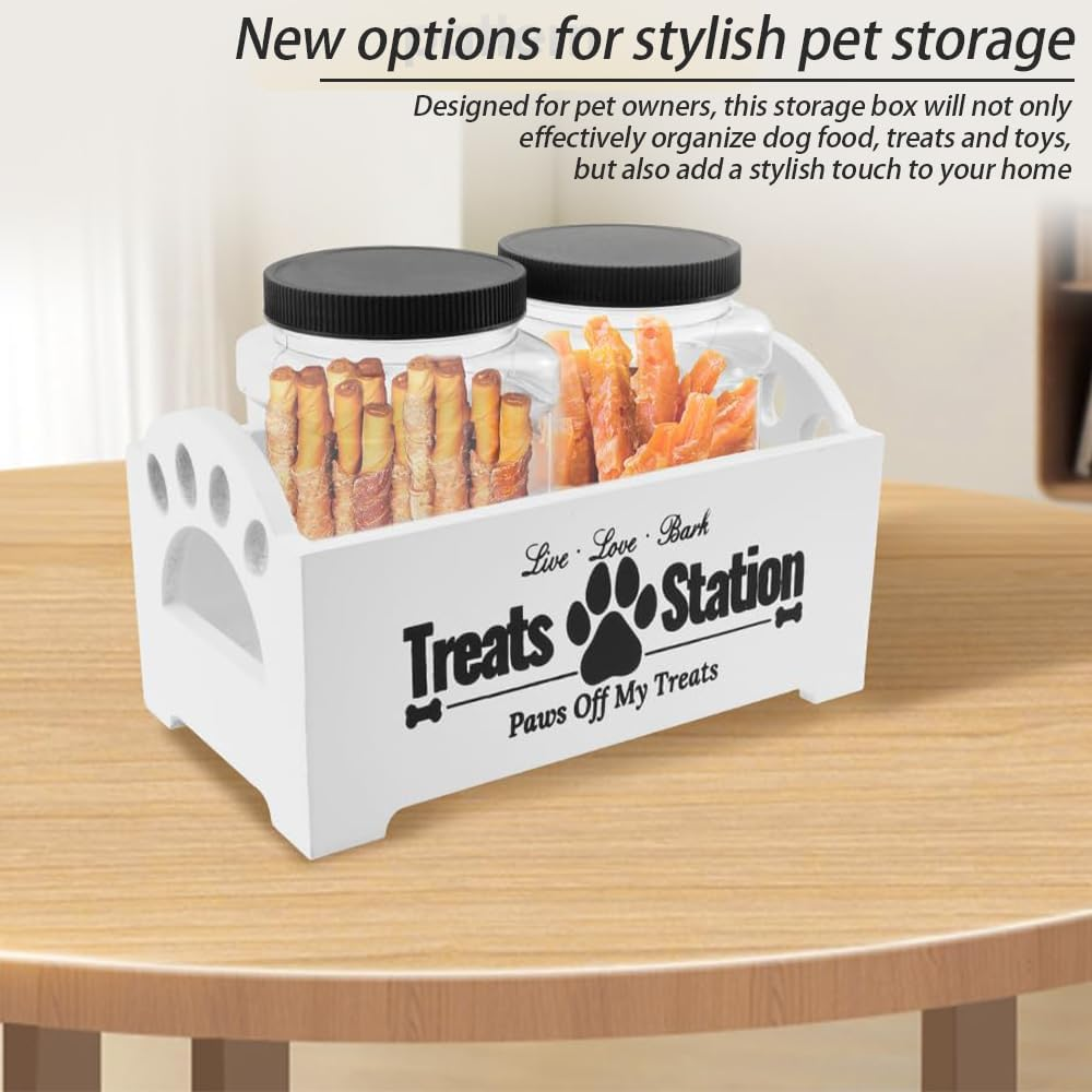 Pet Treat Storage Container, Portable Dog Treat Containers, Mutifunction Storage Canister, Modern Farmhouse Dog Treats Container with Handles 2 Jars ﻿ image number 6