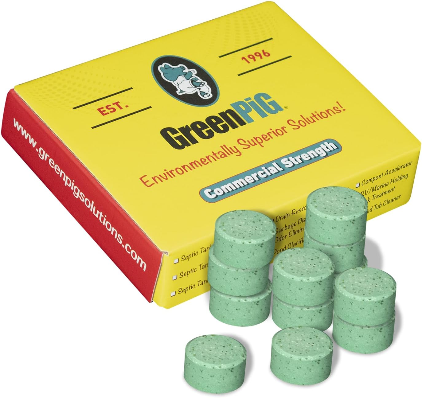 GREEN PIG Septic Tank Treatment Pods- Aids in the Breakdown of Septic Waste to Prevent Backups, Easy Flush Cleaner, 2-Year Supply, 12 Pods, 53C Live Tank Treatment image number 6