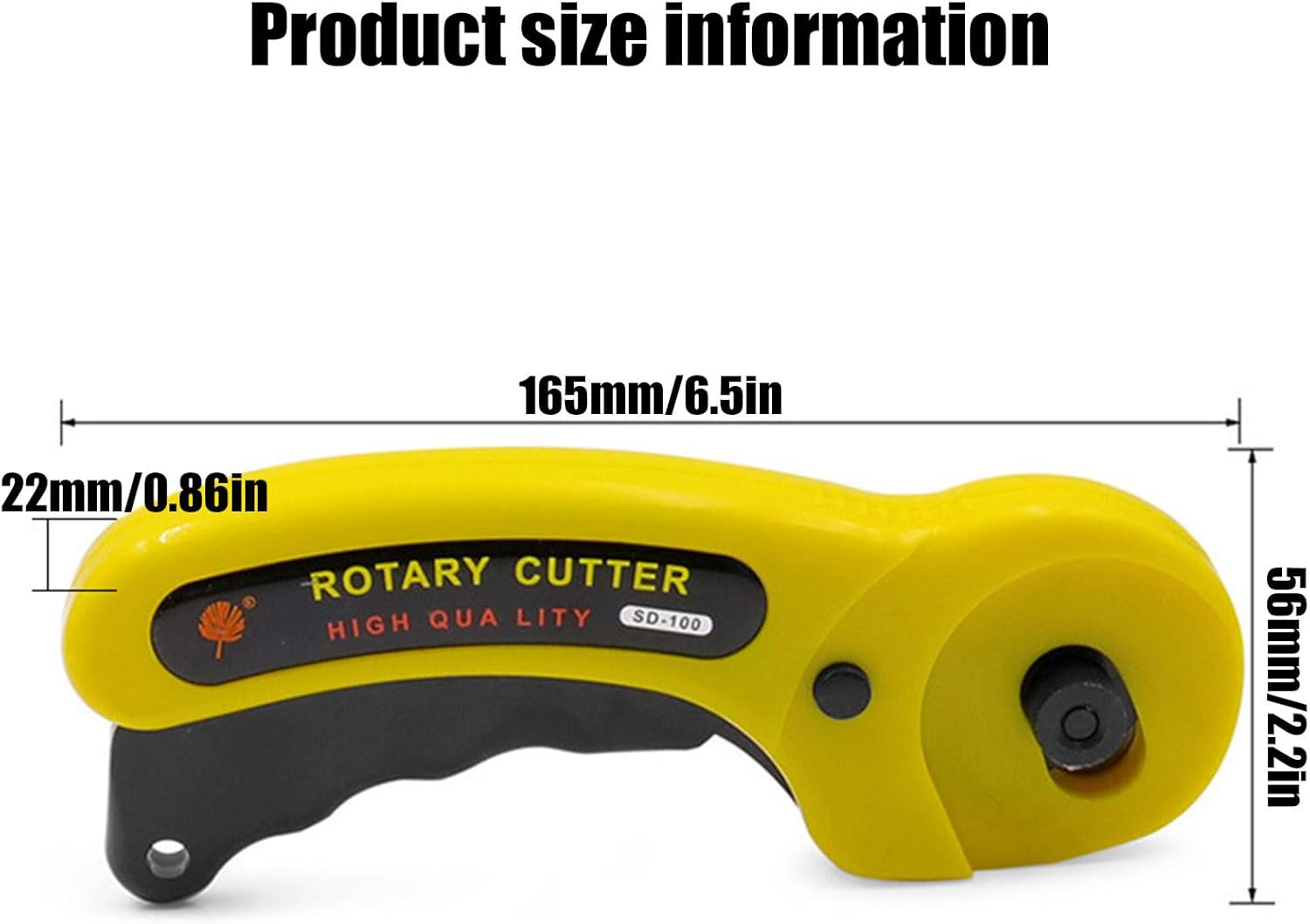 BGENHPON Rotary Cutter 45 Mm Diameter Self Sharpening Blade Ergonomic Handle Fabric Paper Cutting Tool with Safety Lock​ image number 4