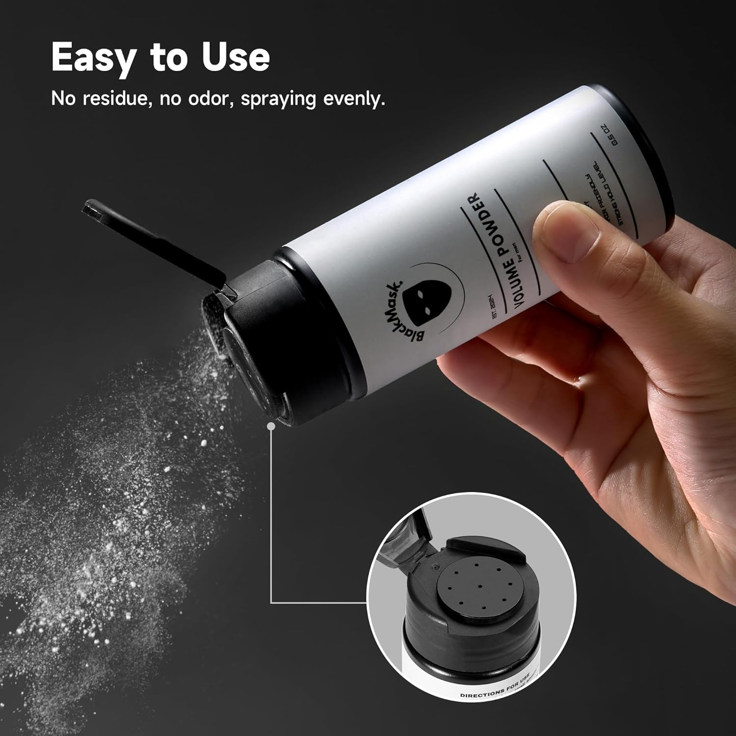 Blackmask Texture Powder for Men, Easy to Apply - Instantly Adds Texture & Volume, All-Natural Ingredients, Strong Hold, Hair Powder for Men image number 2