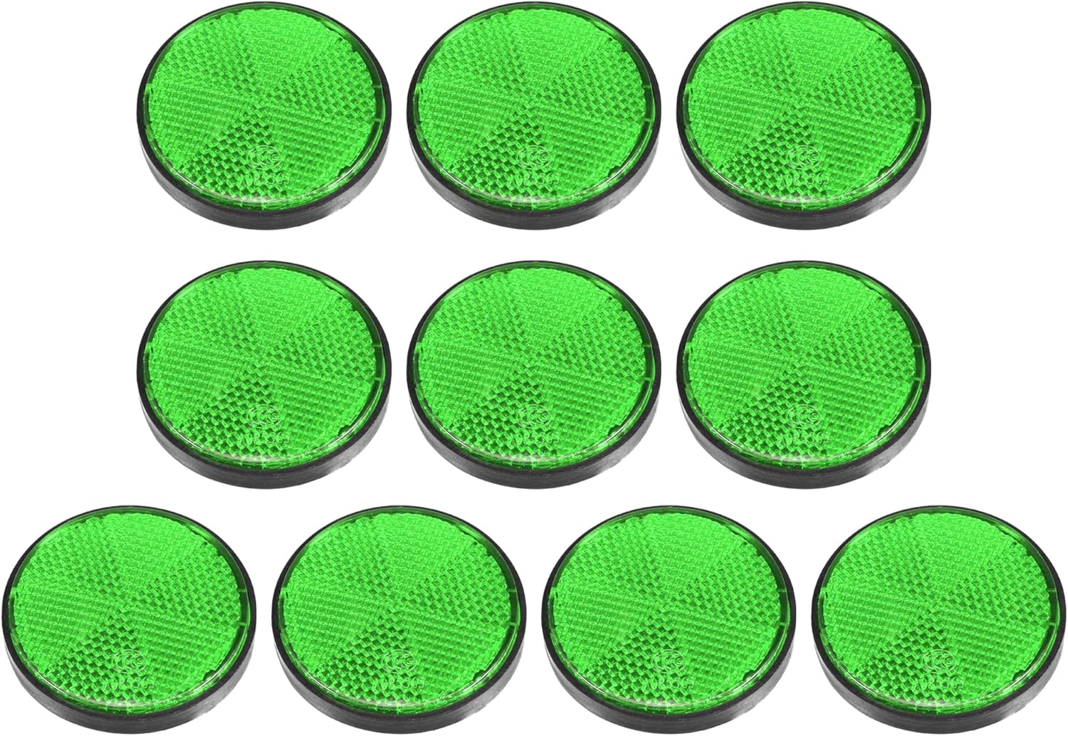 X AUTOHAUX 10 Pcs round Stick-On Safety Spoke Reflective Self Adhesive Reflector for Gate Posts Cars Trailer Motorcycle Trucks Boat Bicycle Bike Green image number 2