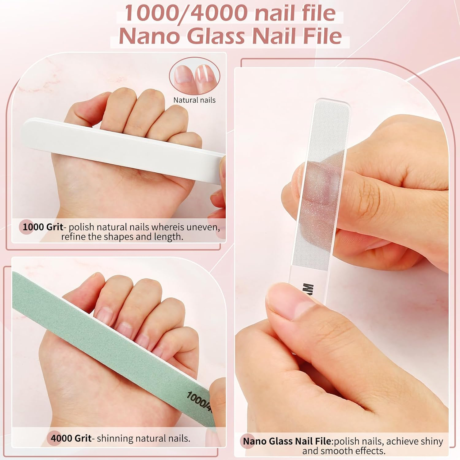 Manicure Set Women Nail Care Kit for Women Nail File Kit Manicure Pedicure Tools Cuticle Kit Nail Kit with Nail Clippers Cuticle Trimmer Pusher Glass Nail Files and Buffers Cuticle Set with Case image number 4