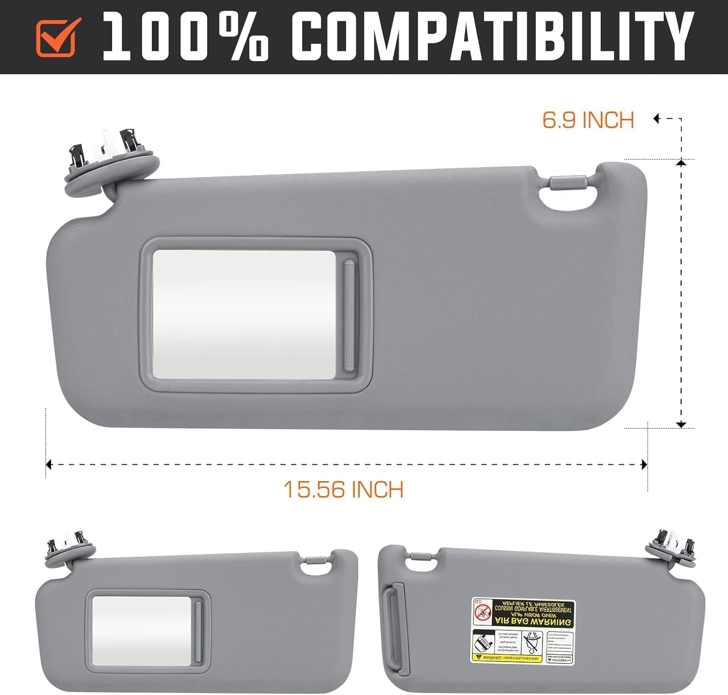 Left Driver Right Passenger Side Sun Visor Replacement Fit for Toyota RAV4 2006 2007 2008 2009 2010 2011 2012 2013 Accessories, Replaces# 74320-42501-B2, 74310-42452-B2 (Driver Side) image number 4