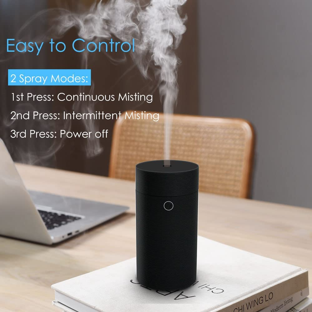 Car Diffuser Humidifier Aromatherapy Esstential Oil Diffuser USB Cool Mist Mini Portable for Car Home Office Bedroom (Thread Black) image number 4