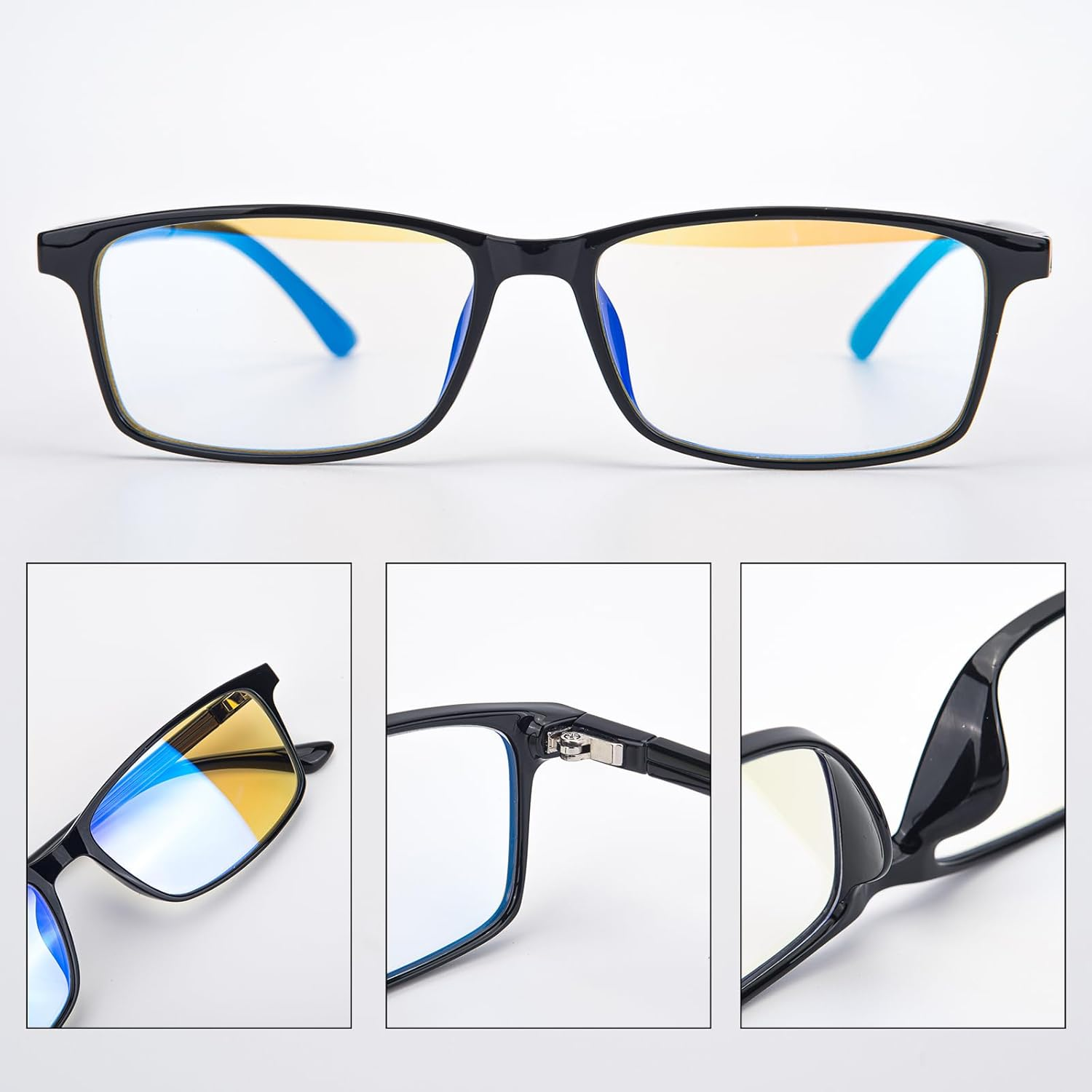 LANLANG Blue Light Blocking Glasses for Men Women, Negative Ion Glasses, Anion Glasses, Anti-Blue Computer Glasses,Anti-Glare, Relieve Fatigue, Black image number 4