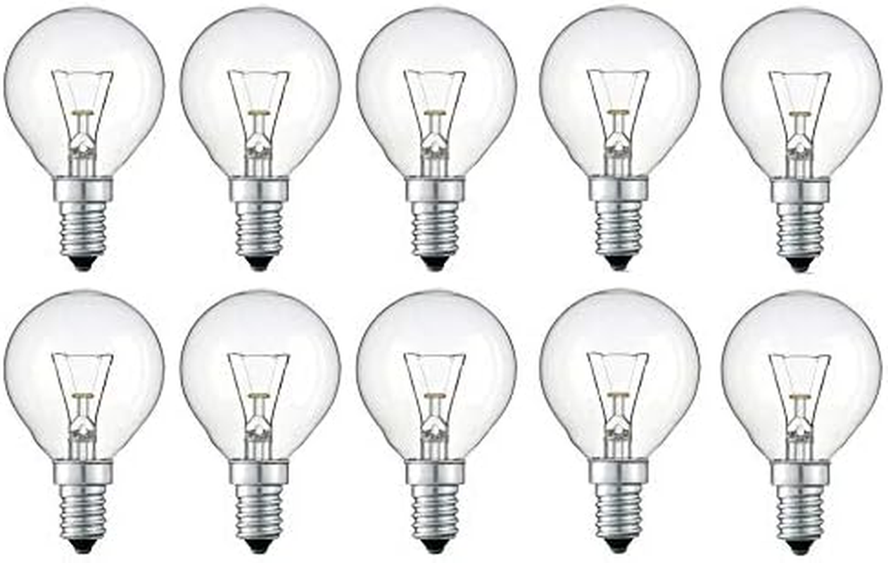 10 X 25W Clear Fancy round Light Globes Bulbs E14 Small Screw SES Incandescent image number 1