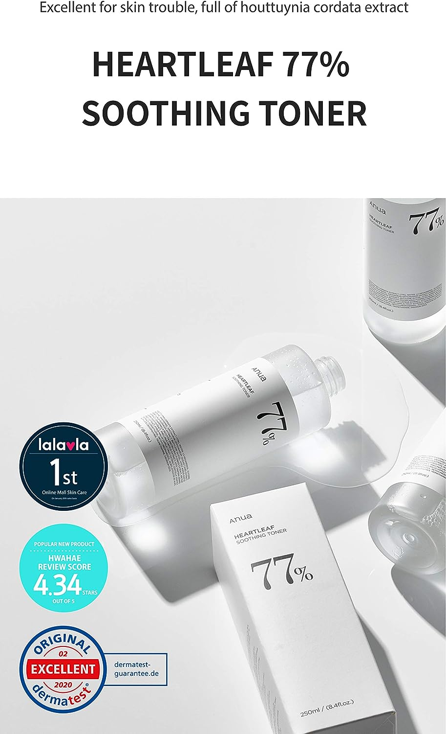 Anua Heartleaf 77% Soothing Toner I Ph 5.5 Skin Trouble Care, Calming Skin, Refreshing, Purifying (40Ml / 1.35 Fl.Oz.) &hellip; image number 6