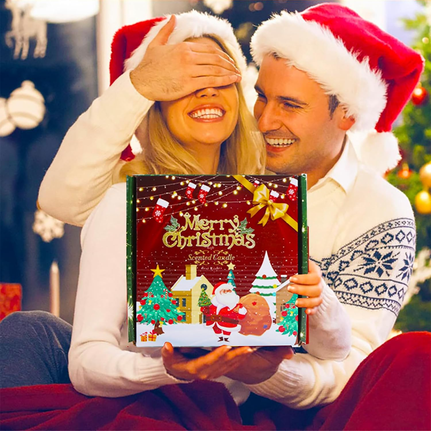 Christmas Scented Candles Gift Box Set 85G X 4, Tin Can, Pure Natural Soy Wax, Aroma Relaxation for Thanksgiving, Valentine'S Day, Mother'S, Birthday, Home Decor & Aromatherapy (Pack of 4) image number 2