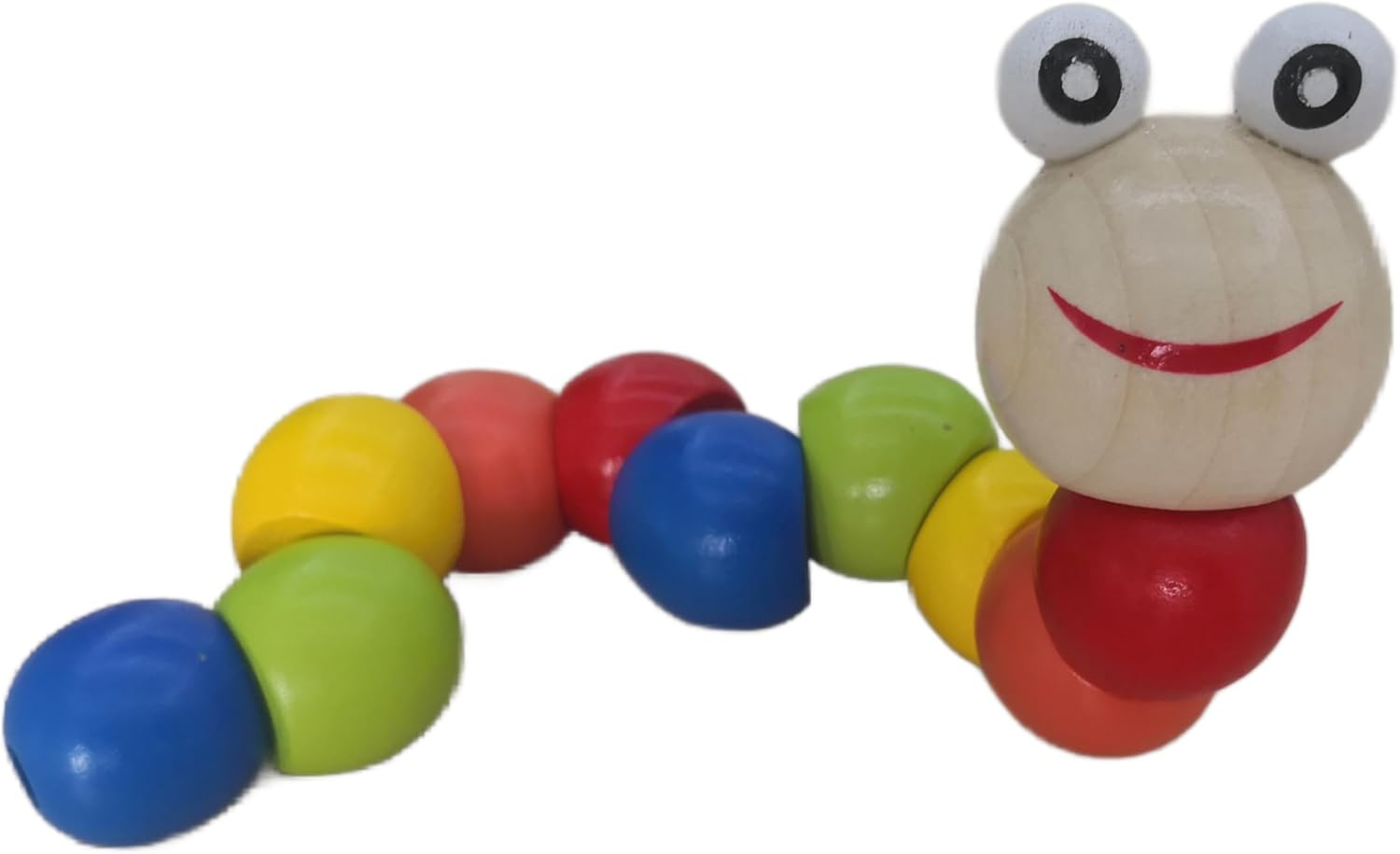 BEACENOV Wood Baby Toys 6-12 Months,Montessori Baby Development Toys,Wooden Baby Toys Twisting Caterpillar,Early Educational Toys for Baby Boys or Baby Girls Gifts, Rainbow Wooden Infant Toys (2Pack) image number 1