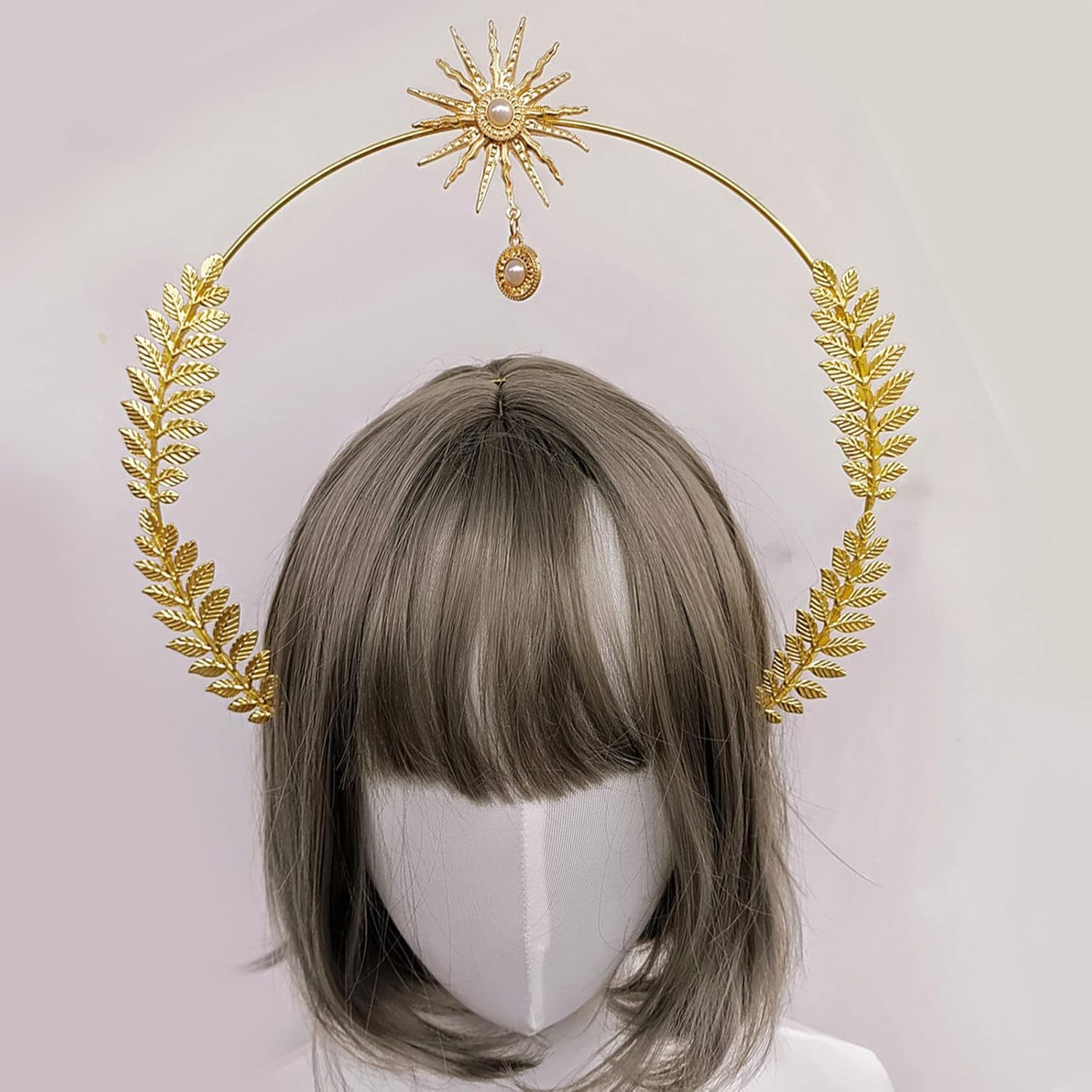 Halo Crown Headband Virgili Wedding Headband Sun Headband Boho Tiara Headdress Party for Women image number 3