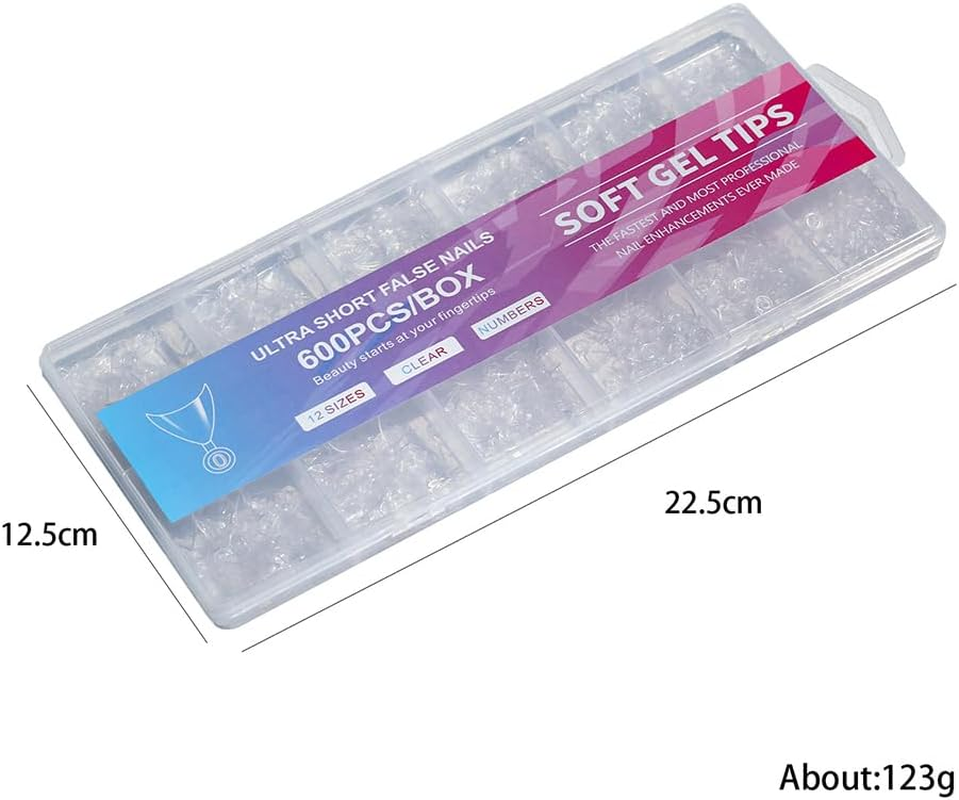 TTPSRY 600PCS Transparent Short Nail Tips Ultra Thin Matte Press-On False Nails, No Filing Needed, Perfect for DIY Nail Art and Professional Use image number 4