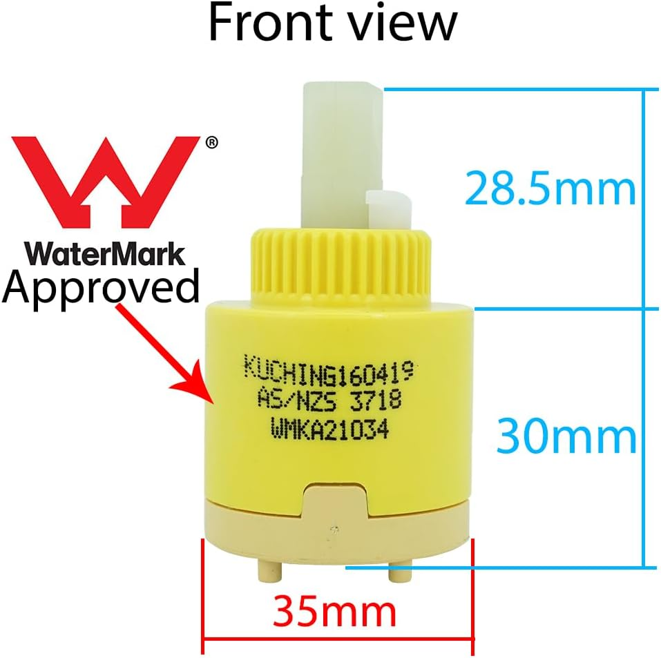 Kuching KCG Mixer Tap Cartridge, 35Mm Outlet in Front Ceramic Cartridge, Repair Leaking Taps for Kitchen Sink/Bath Shower/Basin Tap/Faucet Valve