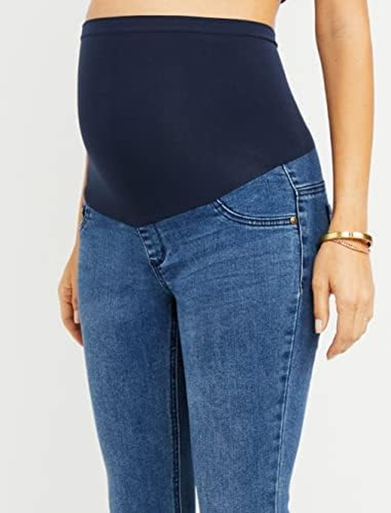 Motherhood Maternity Women'S Petite Indigo Blue Super Stretch Secret Fit Belly Skinny Denim Jean image number 2