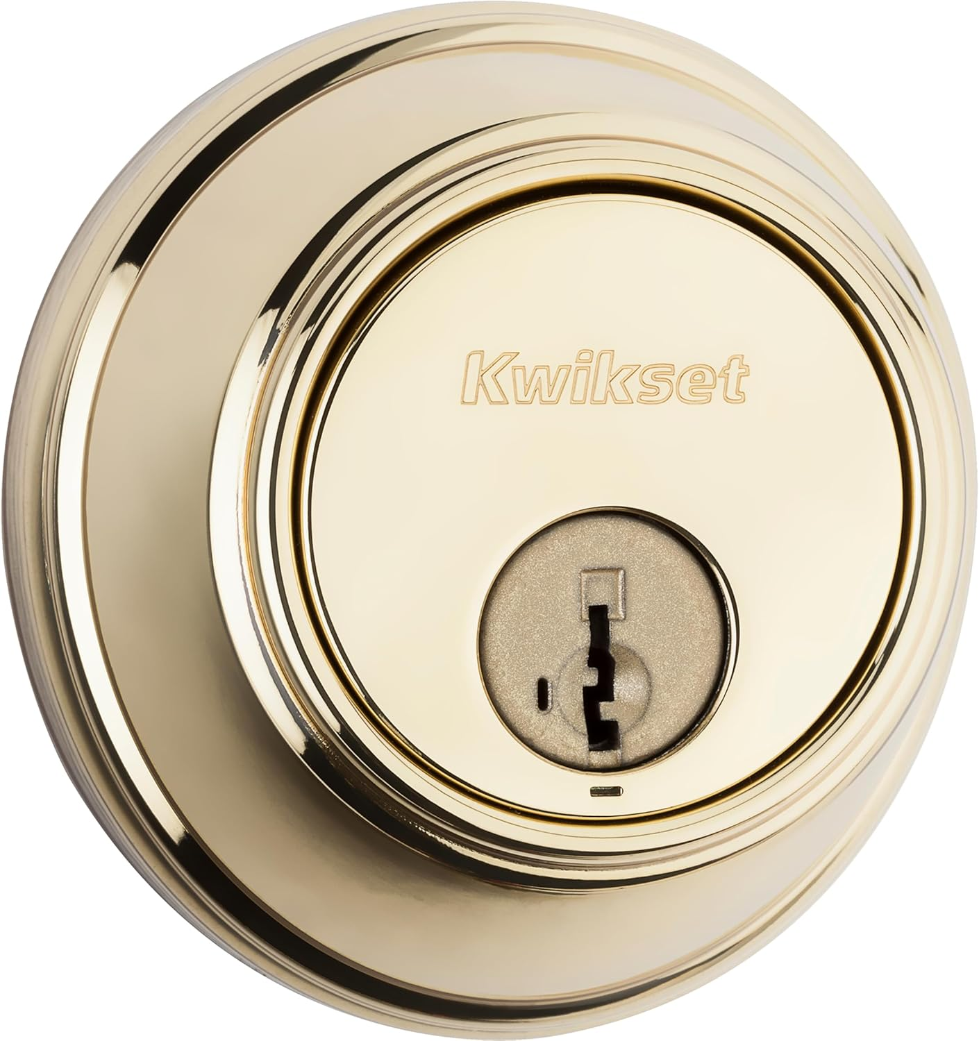 Kwikset 817 Deadbolt Lock, Satin Nickel round Exterior Keyed Front Entry Door, Pick Resistant Smartkey Rekey Security, Single Cylinder Dead Bolt, with Microban Protection