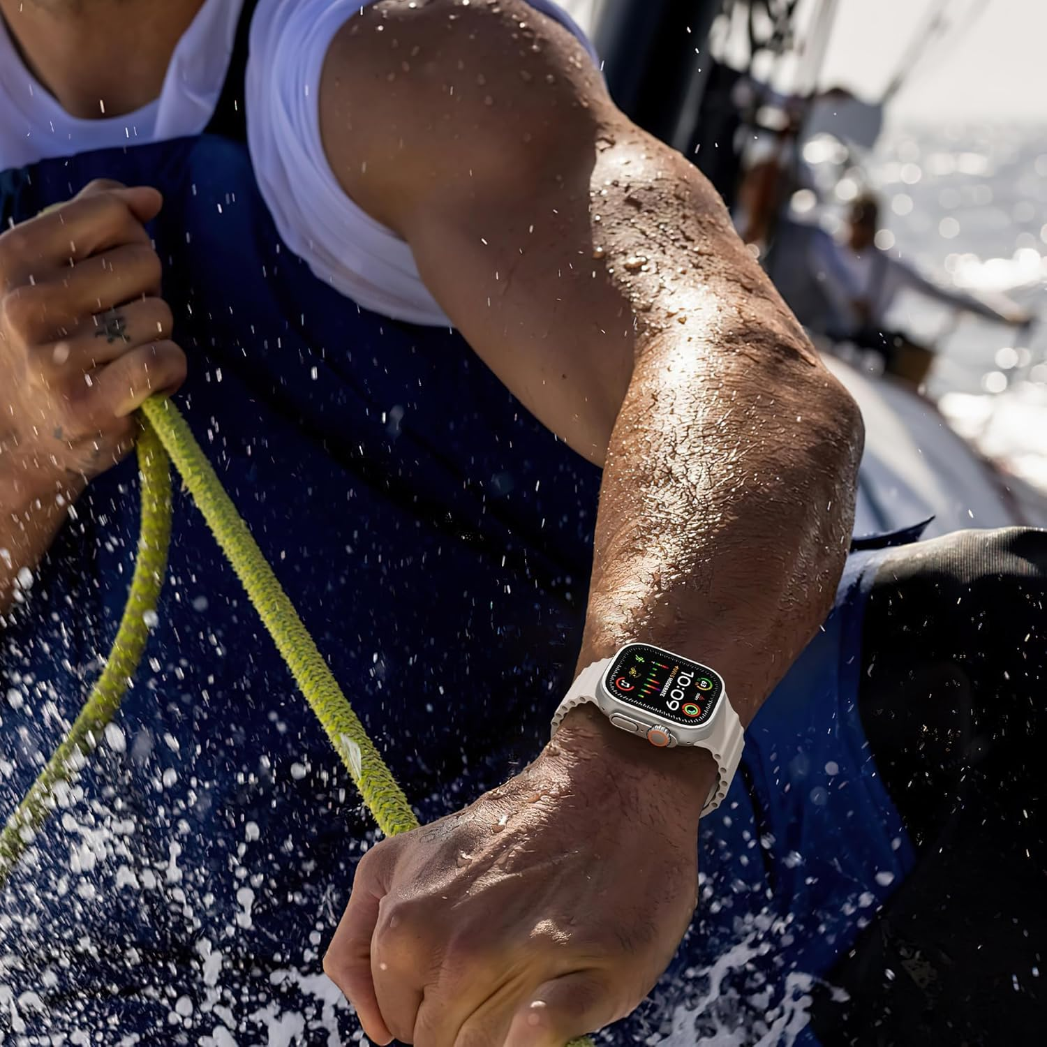 2 Pack Ocean Band for Apple Watch Strap 49Mm 42Mm 46Mm 44Mm 45Mm 41Mm 40Mm 38Mm Men Women,For Apple Watch Band Silicone Breathable Bracelet Wristband Iwatch Ultra3 Ultra Series 11 10 9 8 7 SE2 6 5 4 3 image number 1