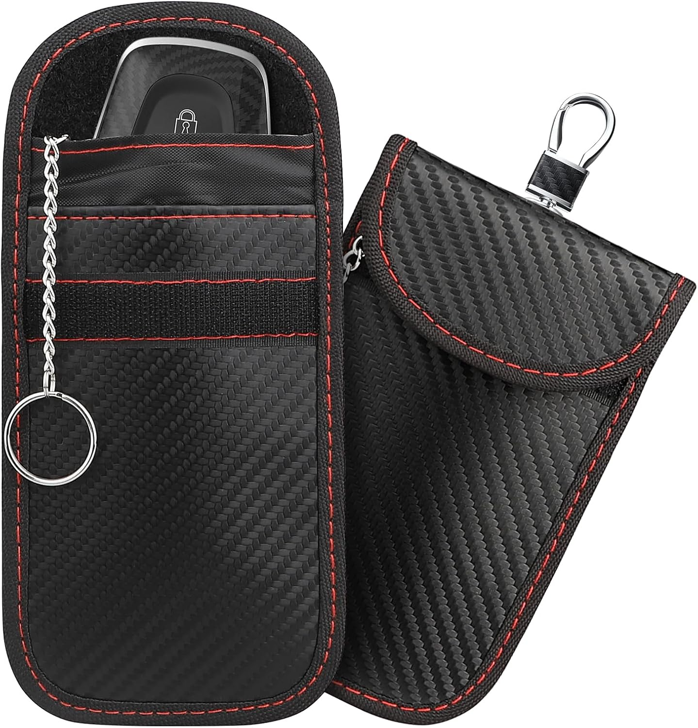 Faraday Pouch for Car Keys, [New Upgrade] Diyife Car Key RFID Signal Blocking Pouch with Keyring, Waterproof Faraday Bag Key Fob Protector, Anti-Theft Keyring Pouch, Remote Entry Keyless-2 Pack image number 3