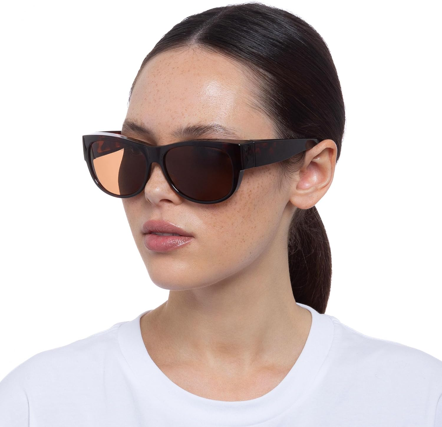 Cancer Council Female Cooktown Fitovers Shiny Dark Tort D-Frame Sunglasses