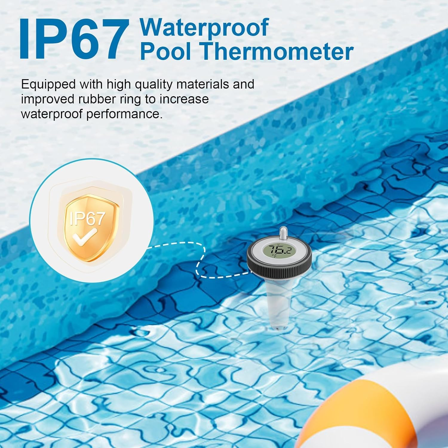 Wireless Digital Swimming Pool Water Temperature Thermometer Floating Easy Read&ndash;197Ft Range,-40&deg;C to +70&deg;C,IPX8 Waterproof,Reusable,Temperature Monitor for Tub/Ice Bath/Swimming Pool image number 5