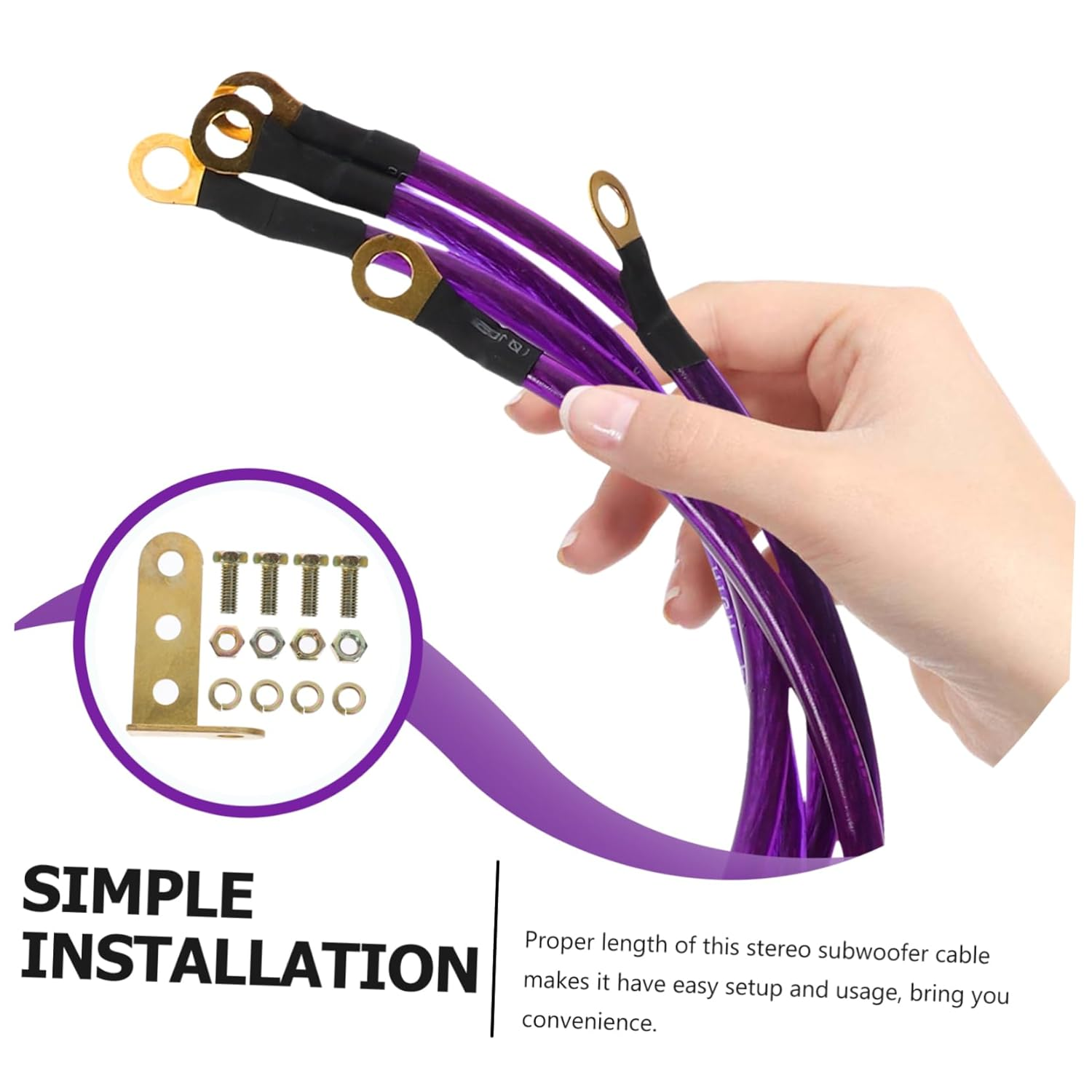 Iplusmile 5Pcs Subwoofer Cables Durable Audio Cables for Stable Signal Transmission Car Speakers and Home Audio Systems Quality