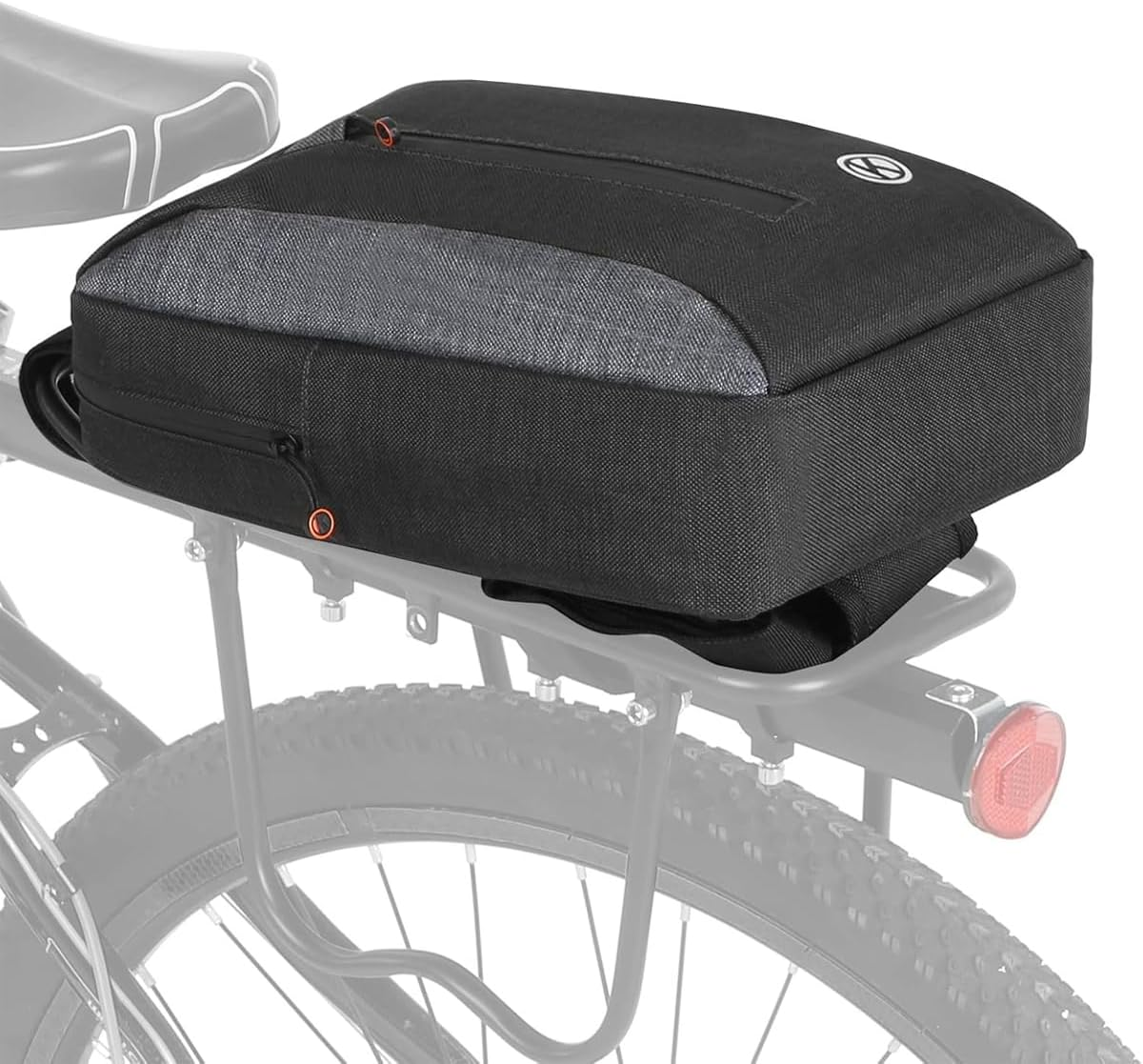 AIMALL Bicycle Handlebar Bag Mountain Bike Front Tube Bag Grey Oxford Fabric Folding Bike Cycling Storage Pouch 11.8In X 7.87In X 2.95In Magic Tape Strap Compact Equipment image number 4