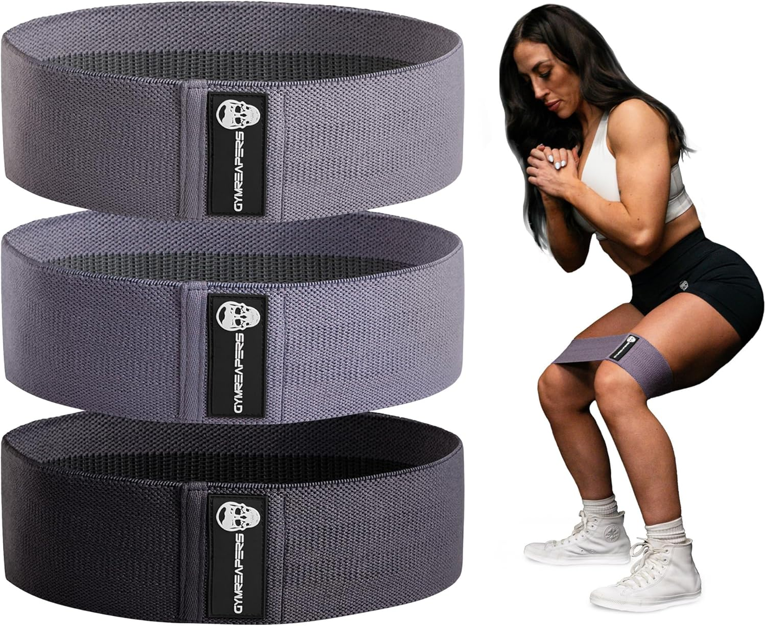 Hip Bands for Booty Workouts | Non Slip Fabric Band Set with 3 Levels - Resistance Bands for Legs & Hip - for Men & Women