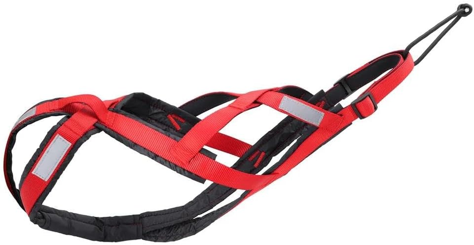 Dog Sled Harness Pet Weighted Traction Sled Harness Large Dog Husky Alaskan Labrador Harness Durable Nylon Outdoor Reflective Dog Harness,Red,Xl image number 3