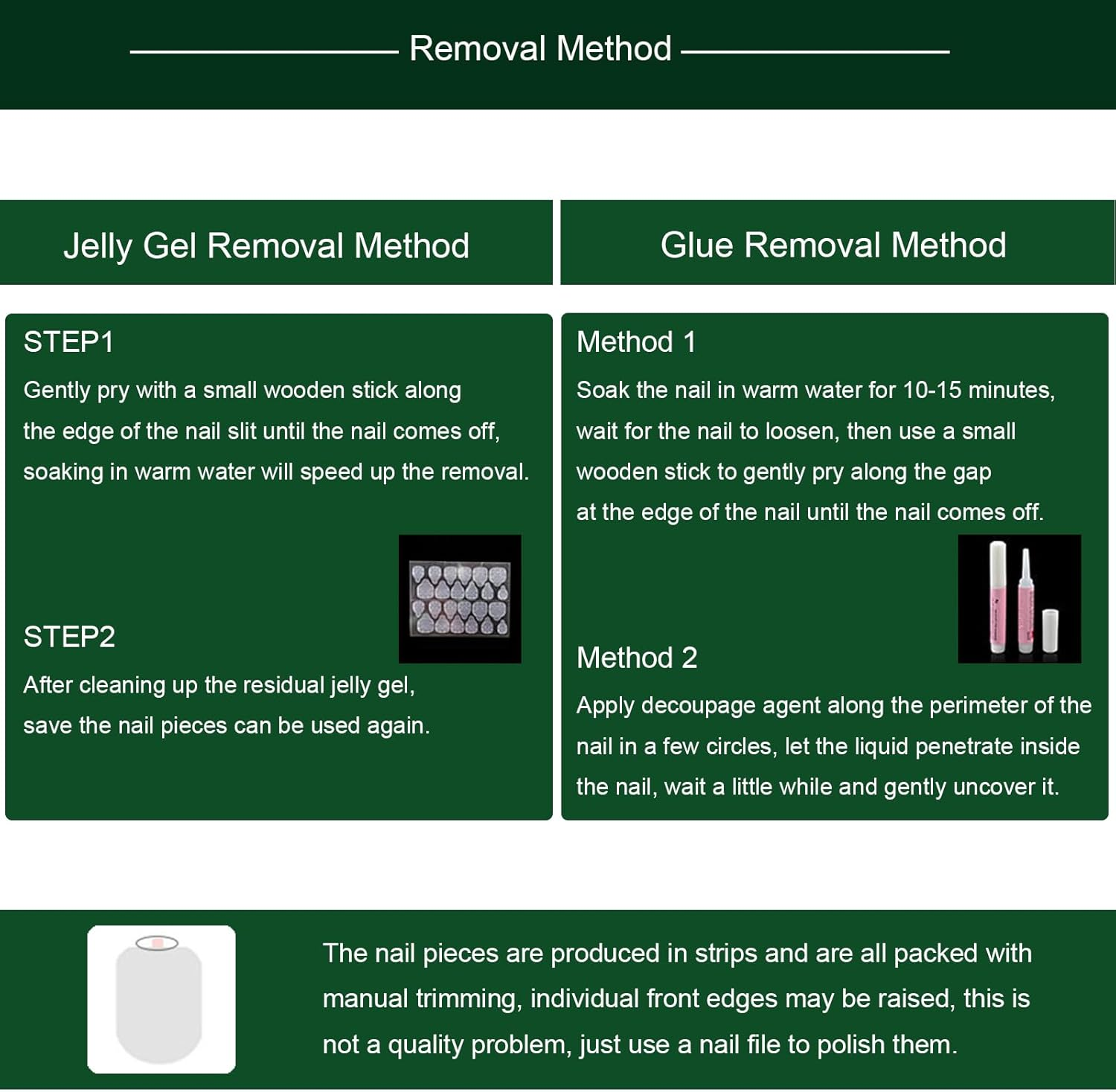 24 PCS Press on Nails Christmas Fake Nails Snowflake Fake Nails Gold Edge Fake Nails Green Fake Nails Long Fake Nails Gifts for Women and Girls (No.75) image number 4