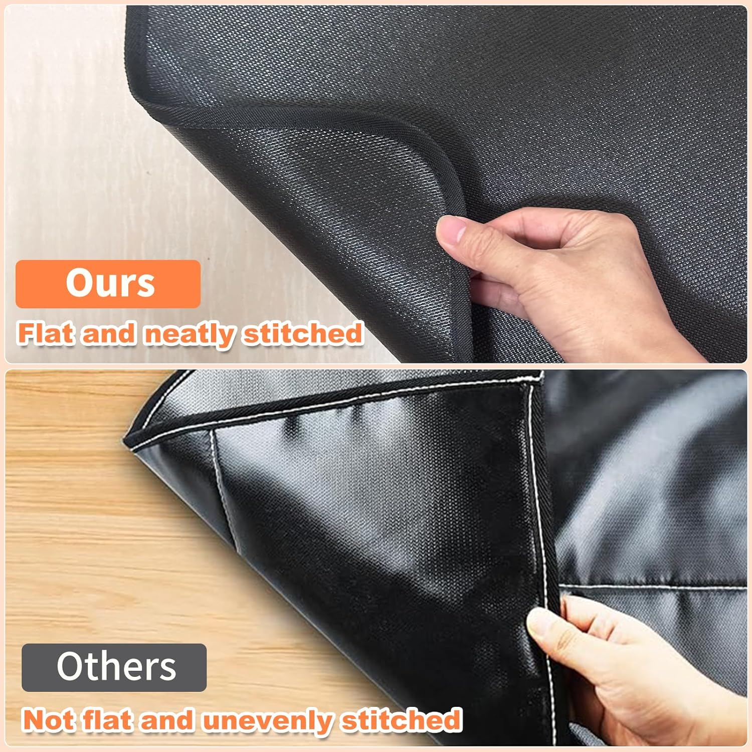 Fireproof Hearth Mat - D Shape, 36" X 24", Fire Resistant for Fireplaces & Woodstoves