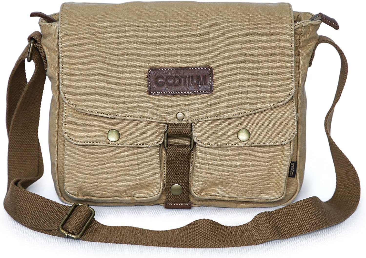 Gootium Canvas Messenger Bag - Vintage Crossbody Shoulder Bag Military Satchel