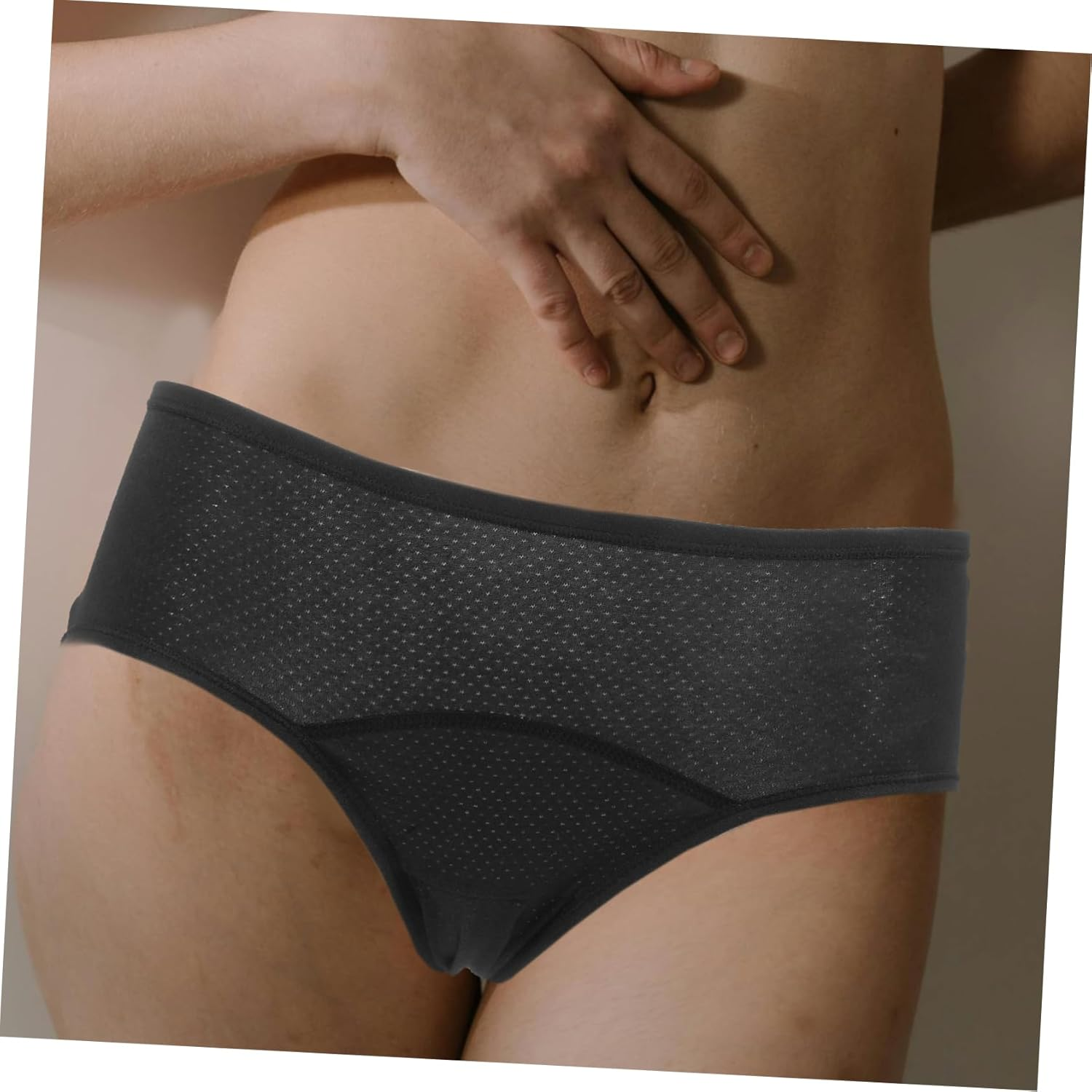 Heavy Flow Leakproof Women Cotton Briefs High Waist Postpartum Period Panties Breathable Comfortable Underwear for Sensitive Skin Grey image number 5