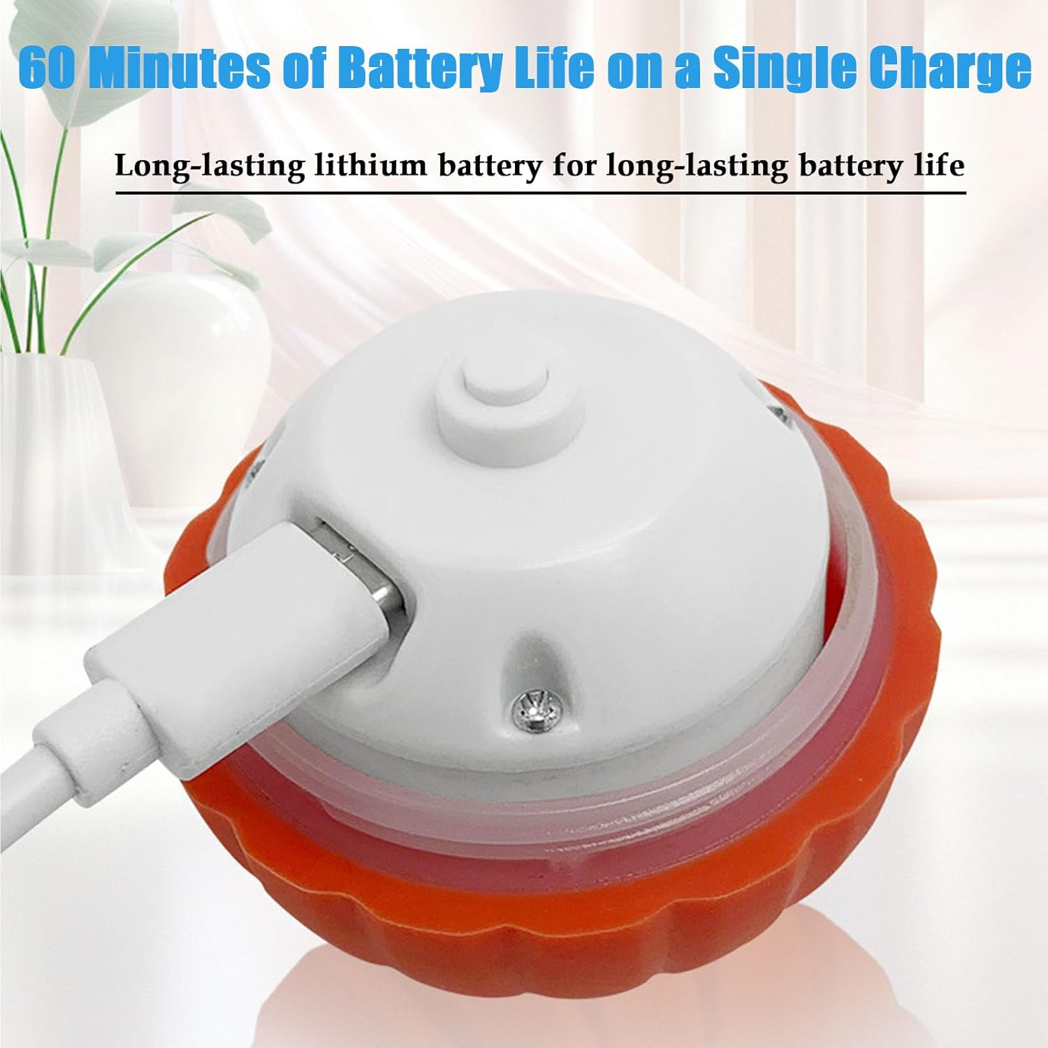 Interactive Dog Toy Ball, New Vibrating Dog Ball, Automatic Moving Dog Balls, Dog Chasing ＆ Herding Ball, Dog Toys for Boredom Interactive, Rechargeable Dog Ball Toys for Indoor Cats, Dogs (Orange) - Orange image number 5