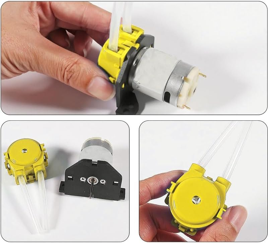 WADY 2Pcs 12V DC Peristaltic Dosing Pump, 60Ml/Min Low Flow Liquid Transfer Pump with Quick Connector for Aquarium, Laboratory Analytical Equipment, Small Precision Dosing Head image number 2