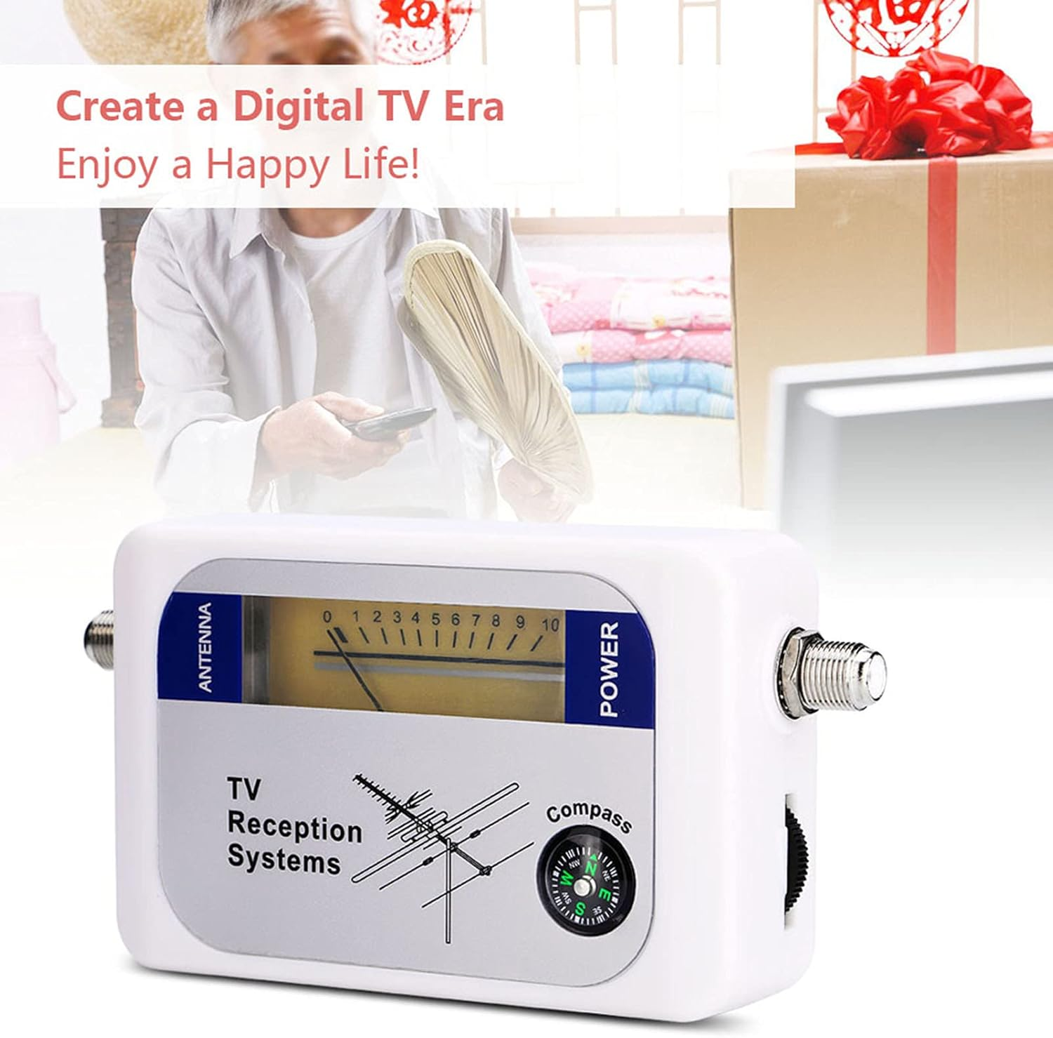 TV Meter, Mini Digital Antenna Finder, Terrestrial TV Antenna Strength Meter Detector Receiver, for Remote Satellite Antennas image number 2