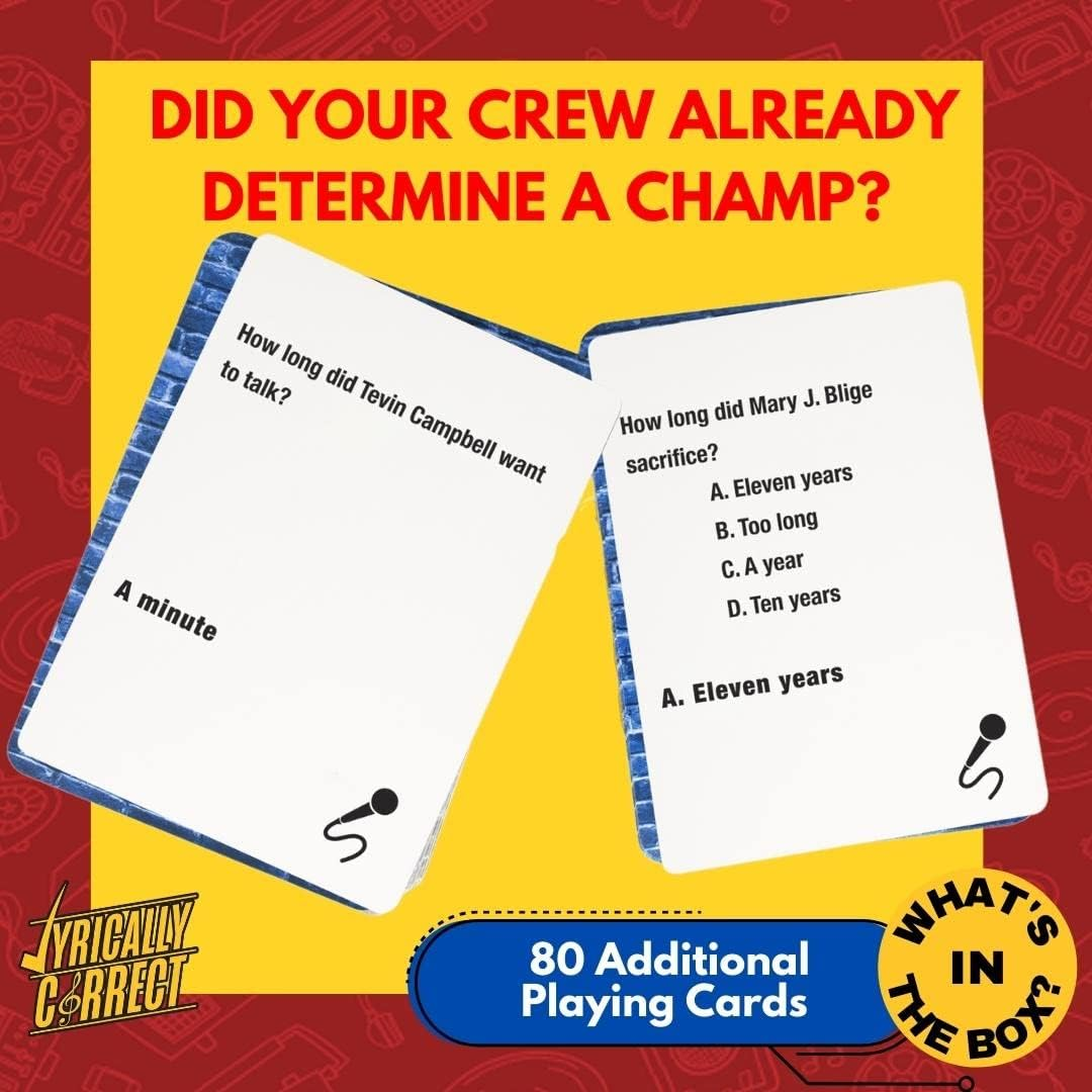 Lyrically Correct 90'S Expansion Pack Music Trivia Card Game| Multi-Generational Family Gatherings, Adult Game Night and Fun Trivia image number 2