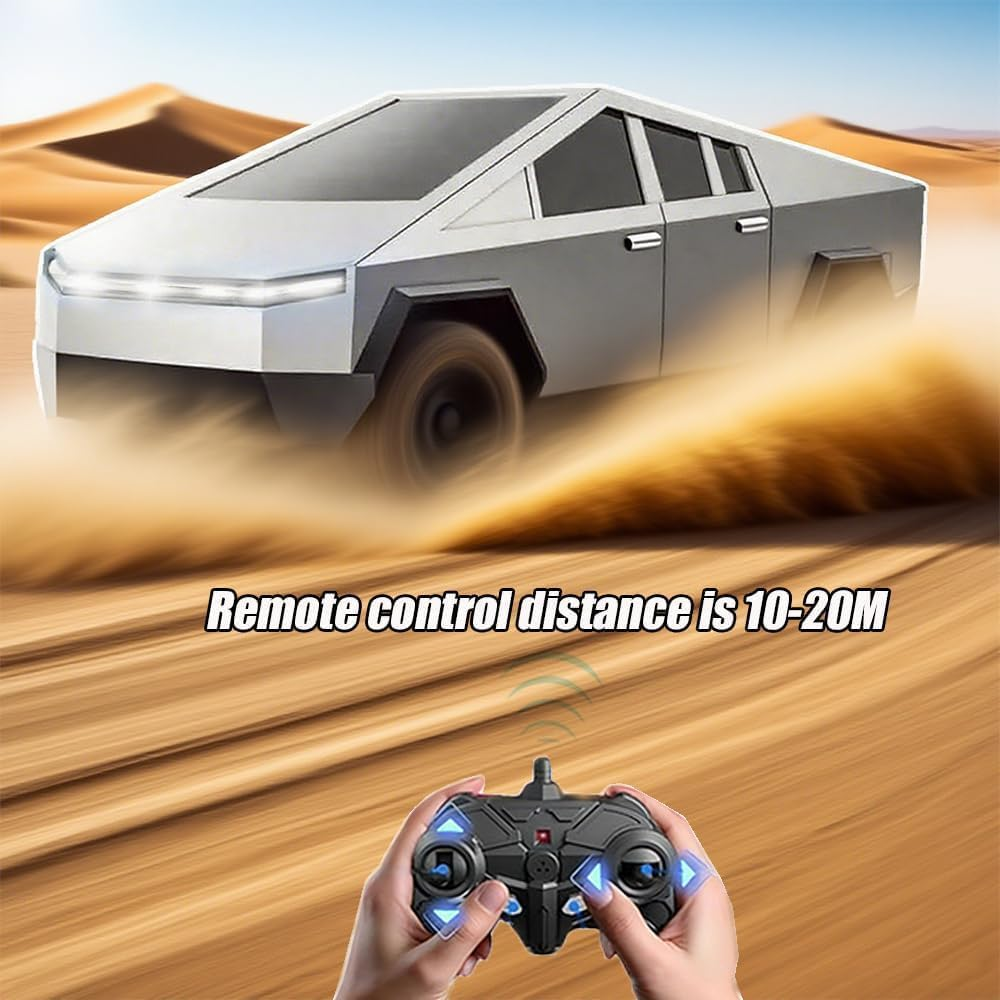 Remote Control Rar, Remote Control Pickup Truck, 1/24 Scale Racing Car Model, Rechargeable Battery & Light and Loadspace, RC Truck for Adults and Boys (Silver) image number 1