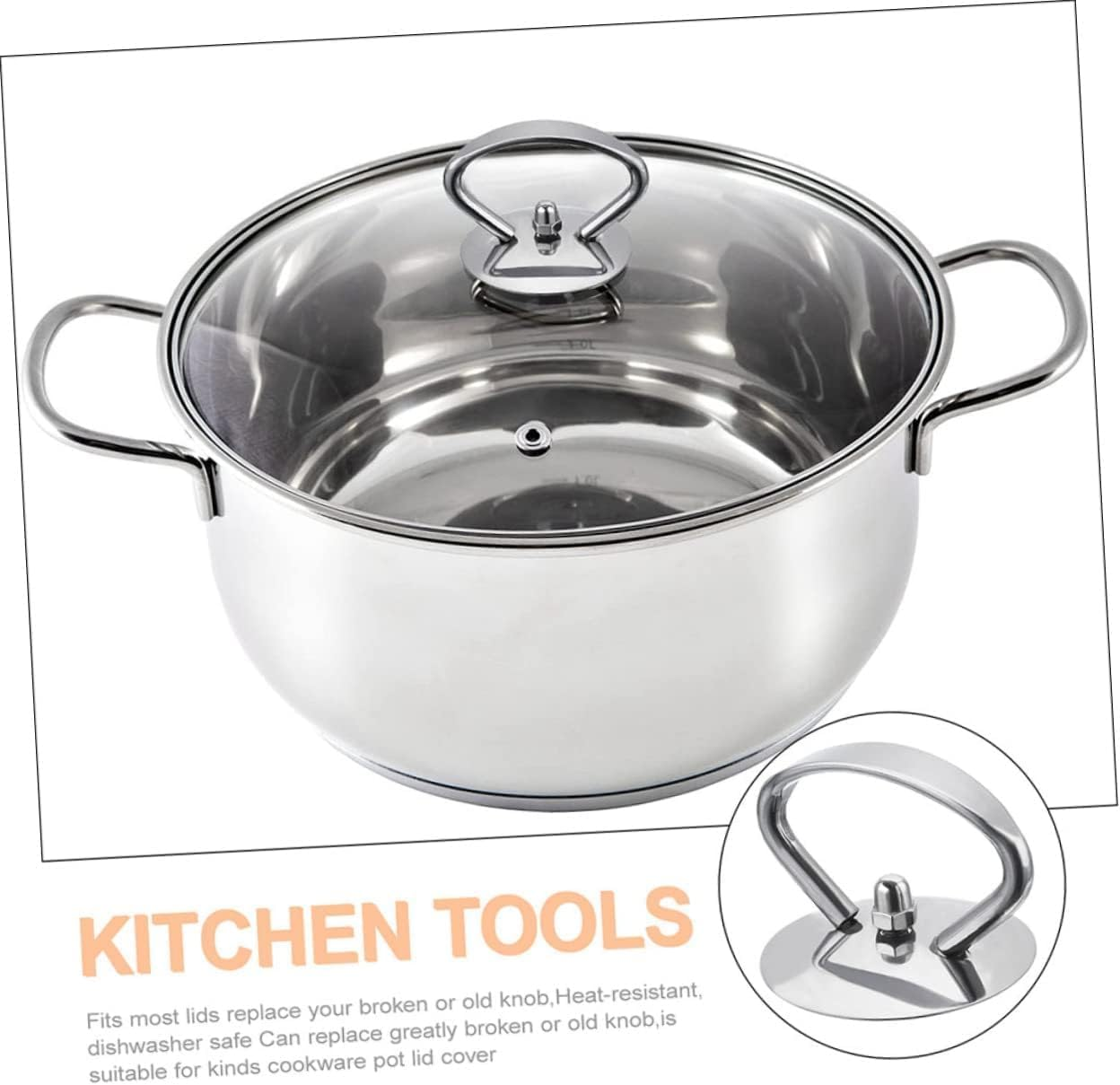 4Pcs Pot Lid Knobs, Universal Kitchen Cookware Replacement Pan Lid Holding Handles, Pot Lid Cover Knob Handle, Knobs Casserole Kettle Cover Glass Saucepan Handle Replacement Set image number 4