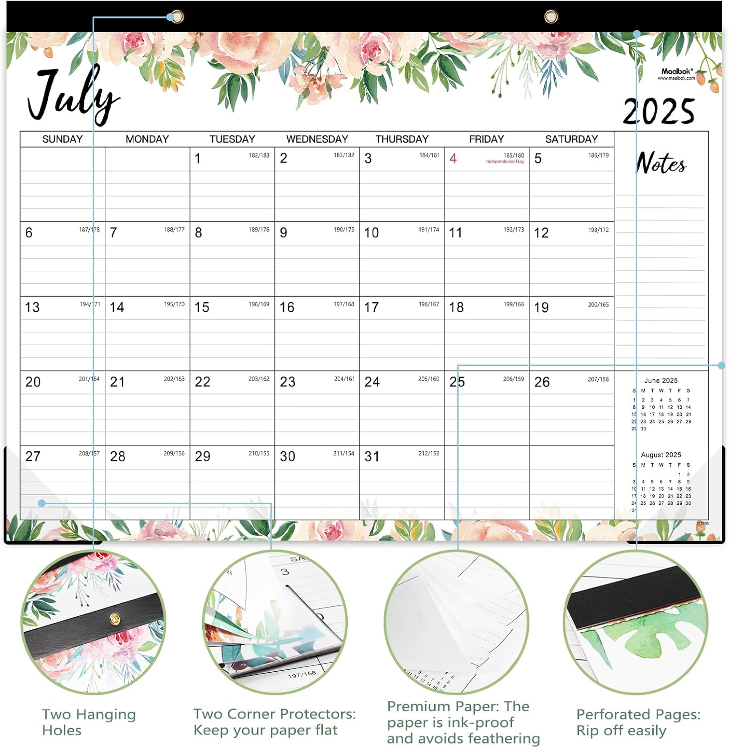2025-2026 Desk Calendar - Jul 2025 - Dec 2026, 18 Months Large Monthly Desk Calendar, 14.6" X 11.5", Desk Pad, Large Ruled Block, To-Do List & Notes, Best Desk/Wall Calendar for Planning or Organizing image number 2