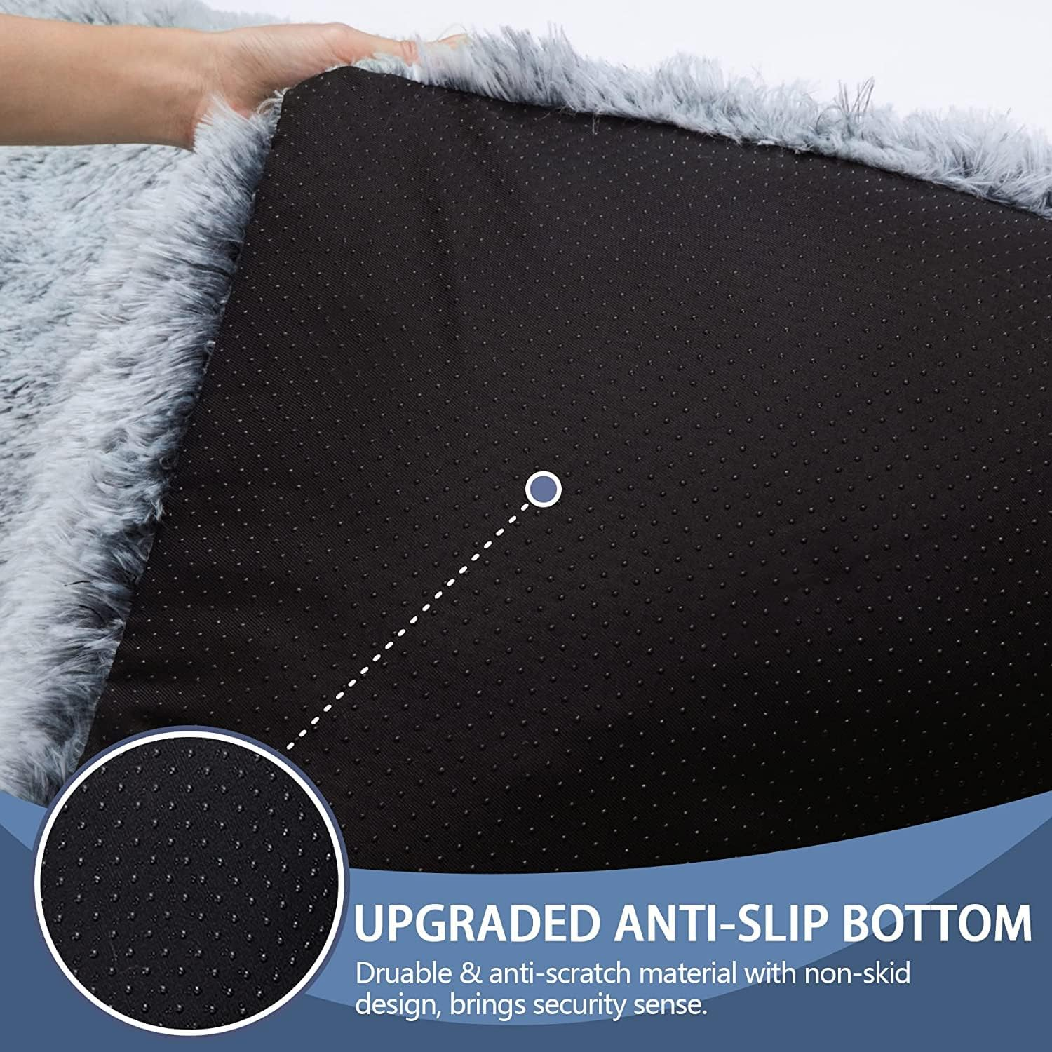Xlarge Dog Bed Mat, Soft Plush Washable Dog Cage Bed with Removable Washable Cover and Waterproof Lining, Non-Slip Dog Bed (100 * 60 * 8Cm) image number 3