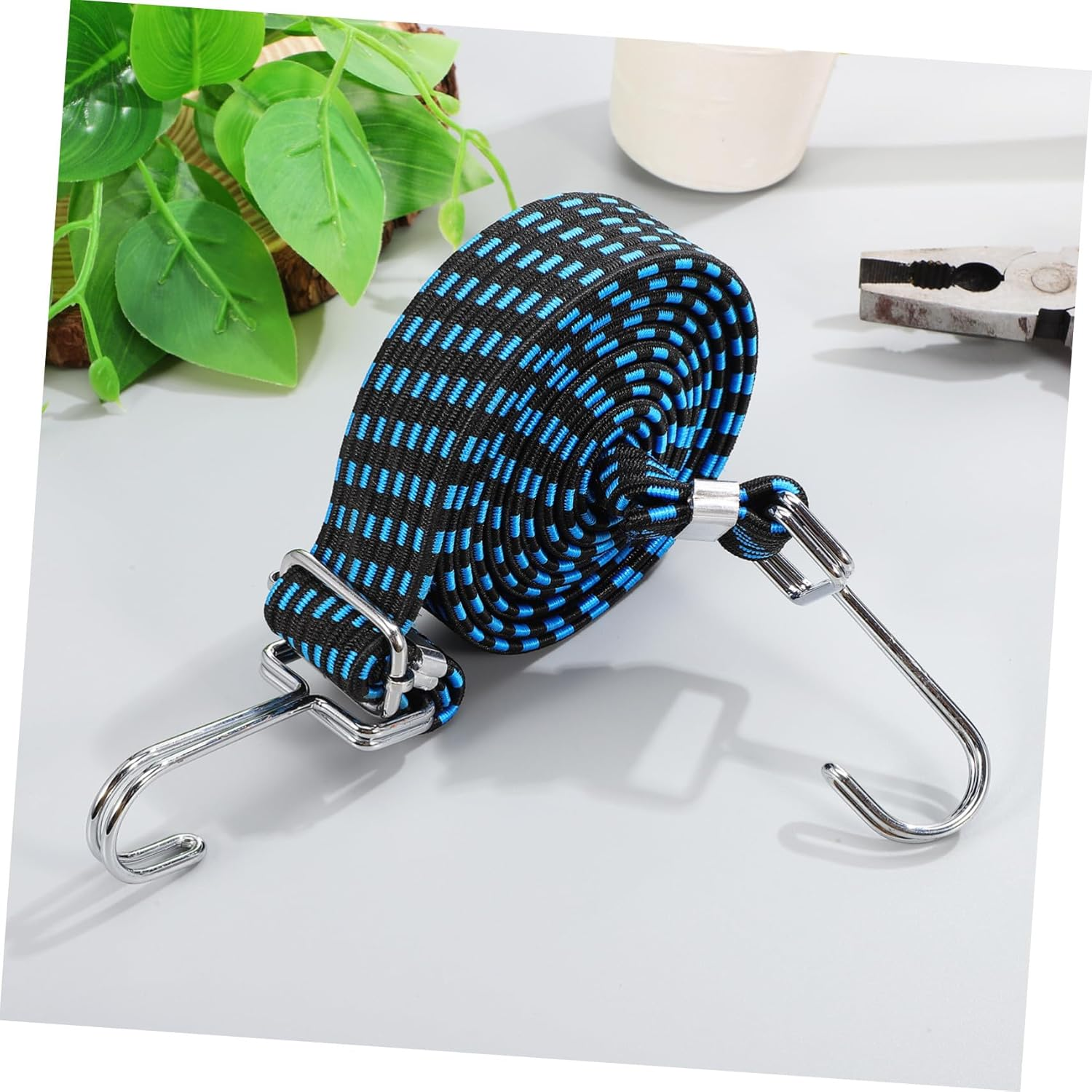 Amosfun 6 Pcs Adjustable Bungee Cords with Metal Hooks Heavy Duty Elastic Straps Long for Securing Luggage Camping Gear Travel Outdoor Use