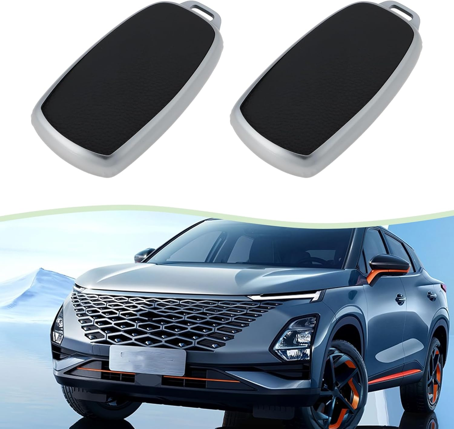 SING F LTD 2Pcs Car Smart Key Fob Case Soft TPU Remote Key Fob Cover Car Key Fob Protector Compatible with Chery Omoda 5 Compatible with Tiggo 8 Pro 8 Plus, Silver image number 6